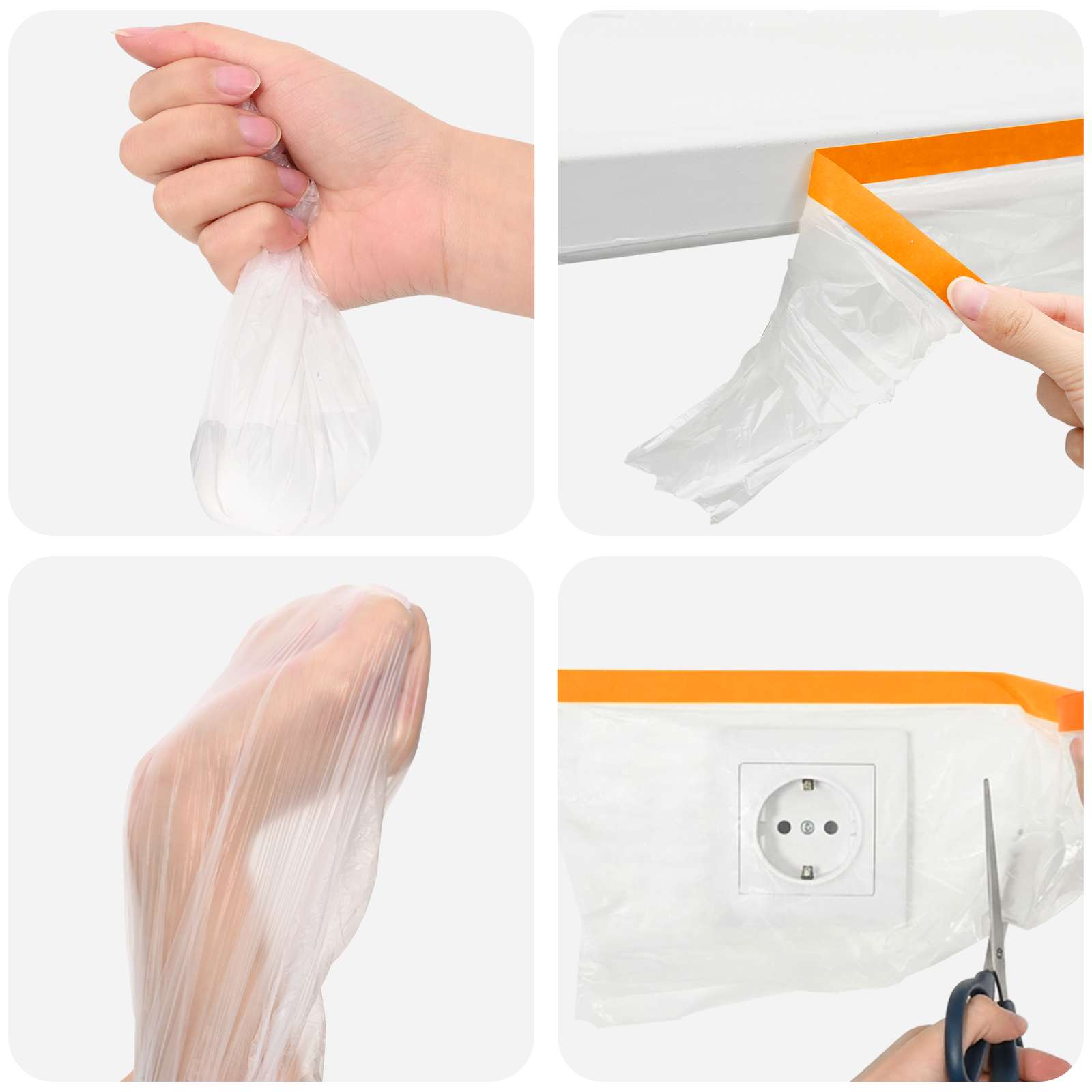 Pölysuojus Liimateipillä 6 Pcs Läpinäkyvä 240 X 2000 Cm Hdpe