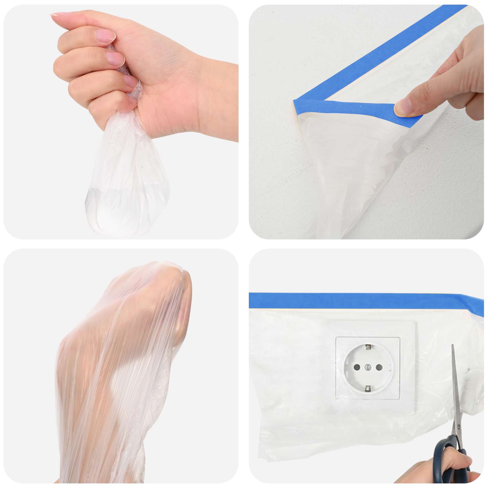 Liimattava Suojakalvo 6 Pcs Läpinäkyvä Ja Sininen 55 X 2000 Cm