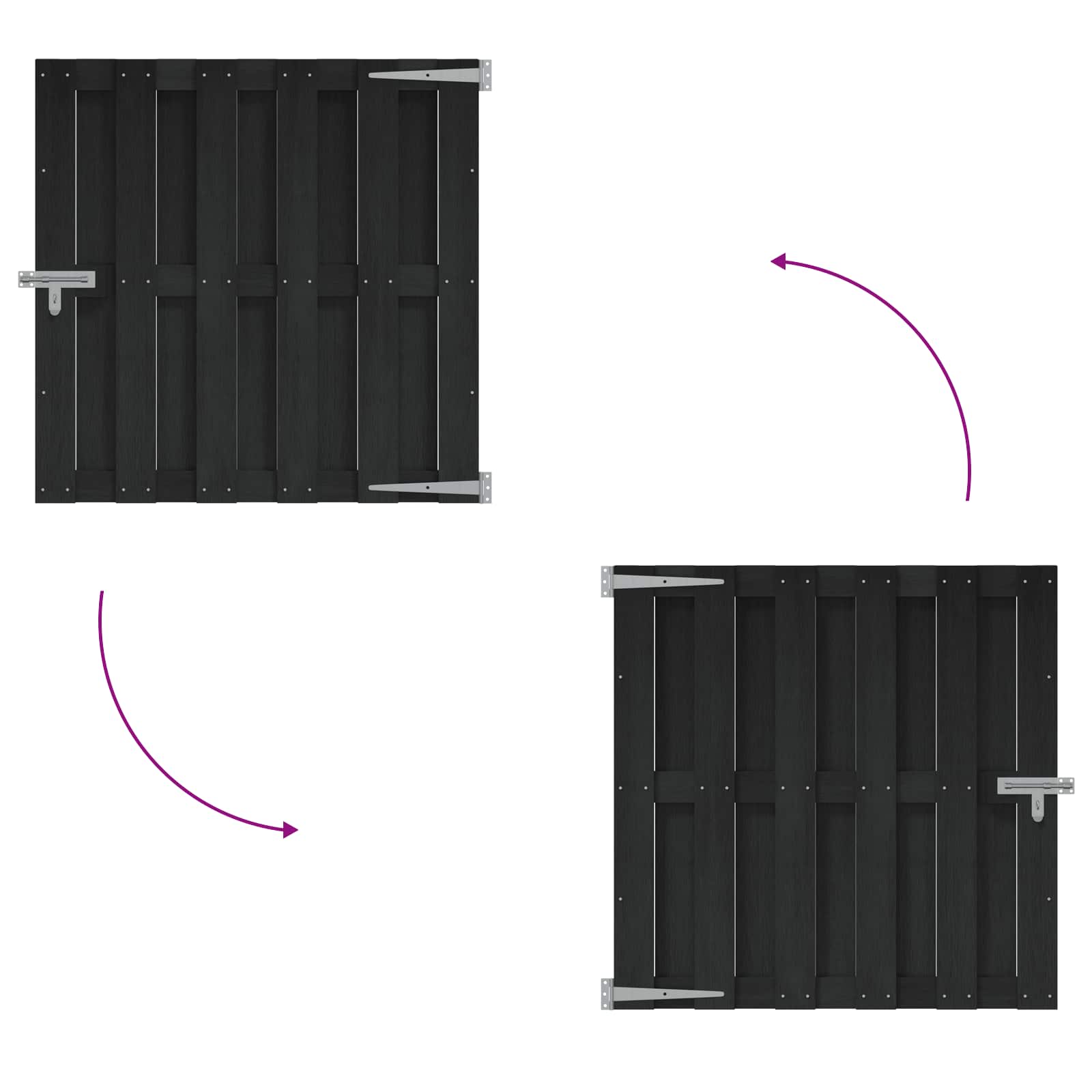 Puutarhaportti 100 X 100 Cm Wpc Ja Alumiini Musta