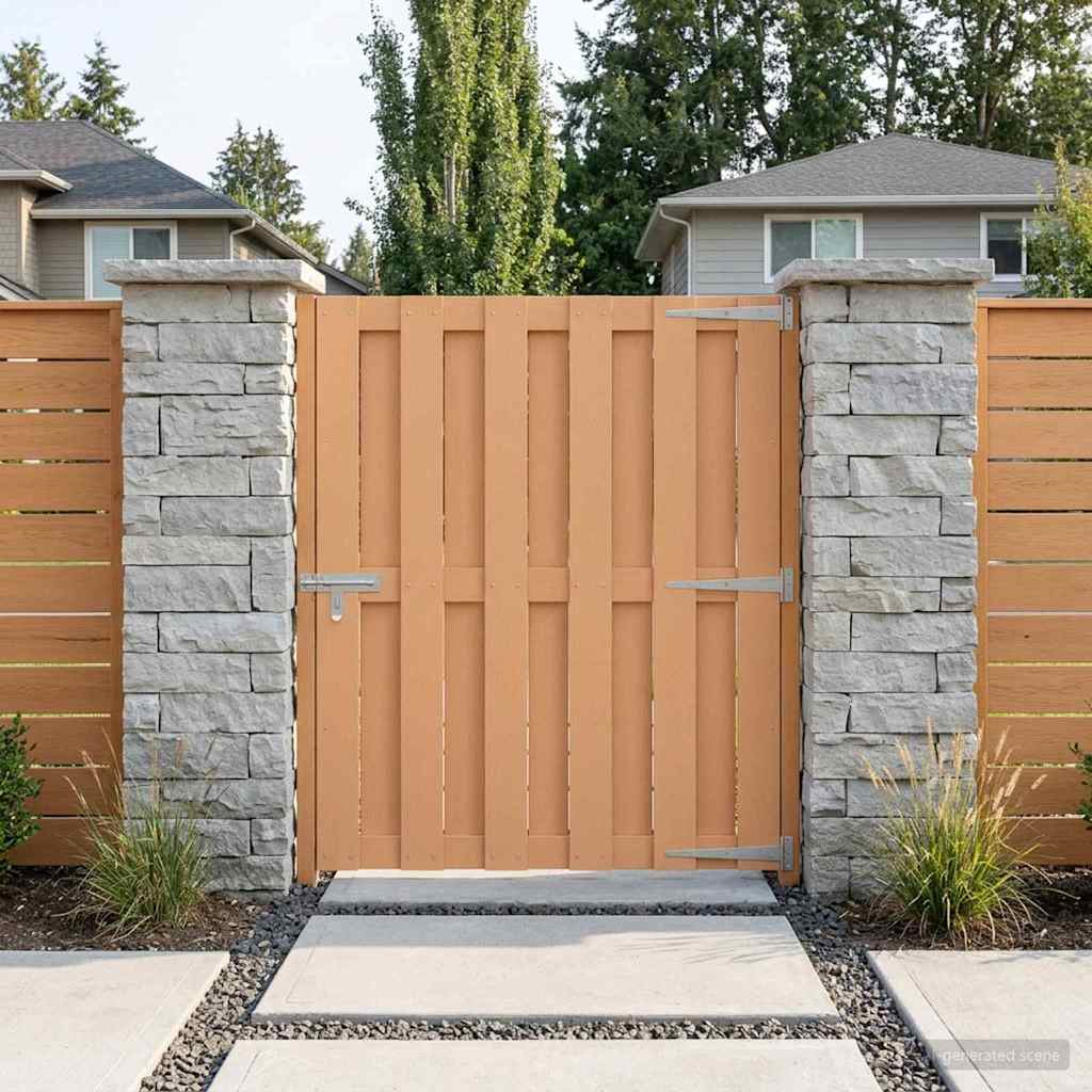 Puutarhaportti 100 X 112 Cm Wpc Ja Alumiini Ruskea