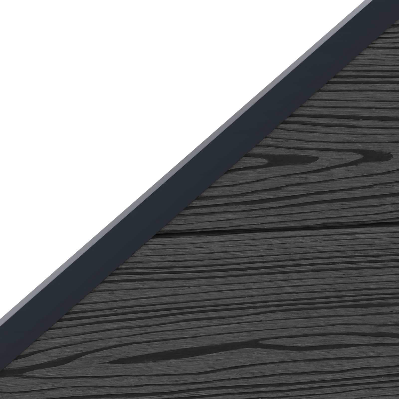 Aidat Setti 95 X 180 Cm Wpc Ja Alumiini Musta