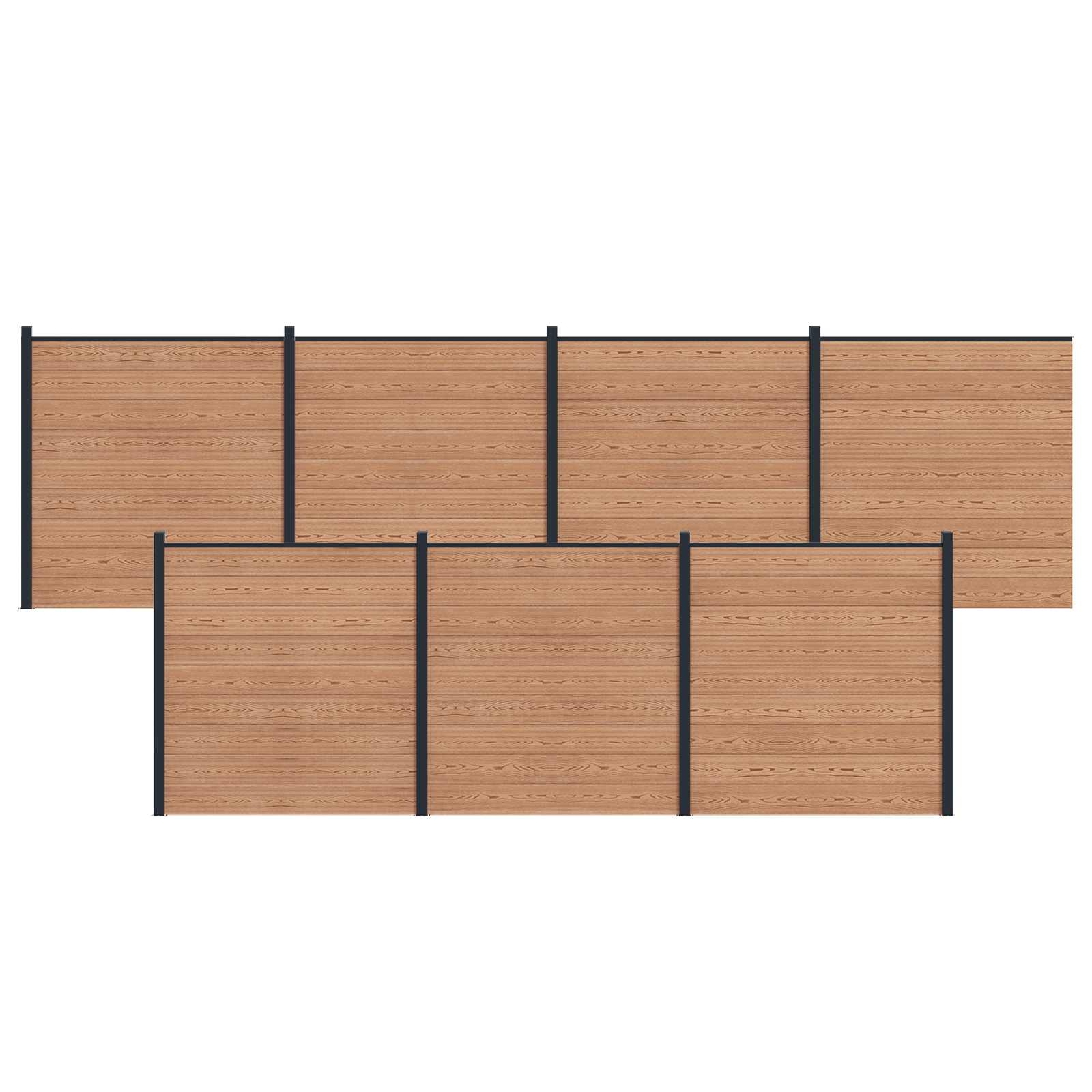 Aidat Setti 7 Pcs 1218 X 186 Cm Wpc Ja Alumiini Ruskea