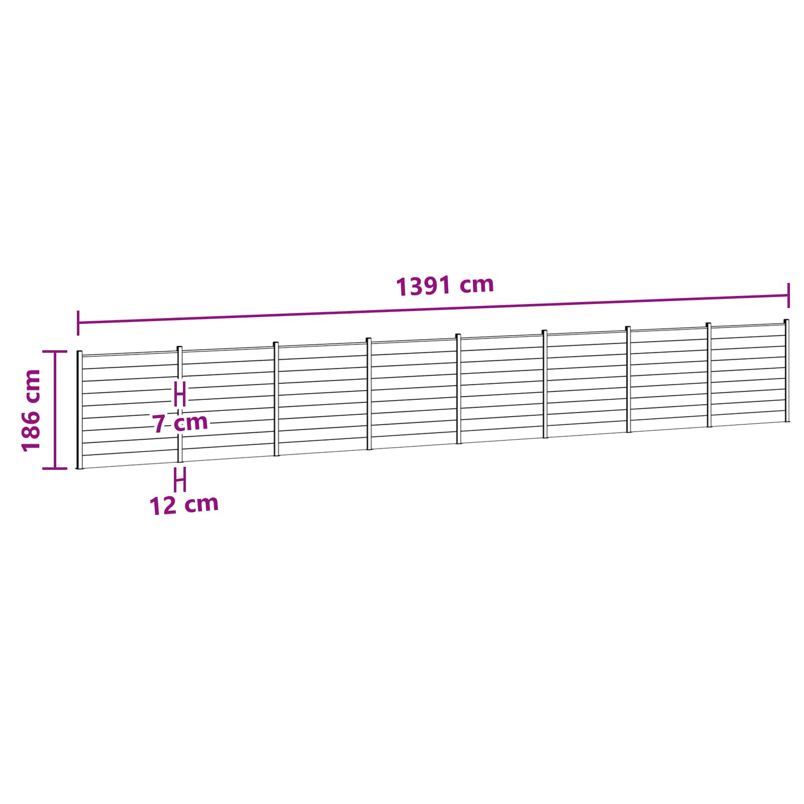 Aidat Setti 8 Pcs 1391 X 186 Cm Wpc Ja Alumiini Ruskea