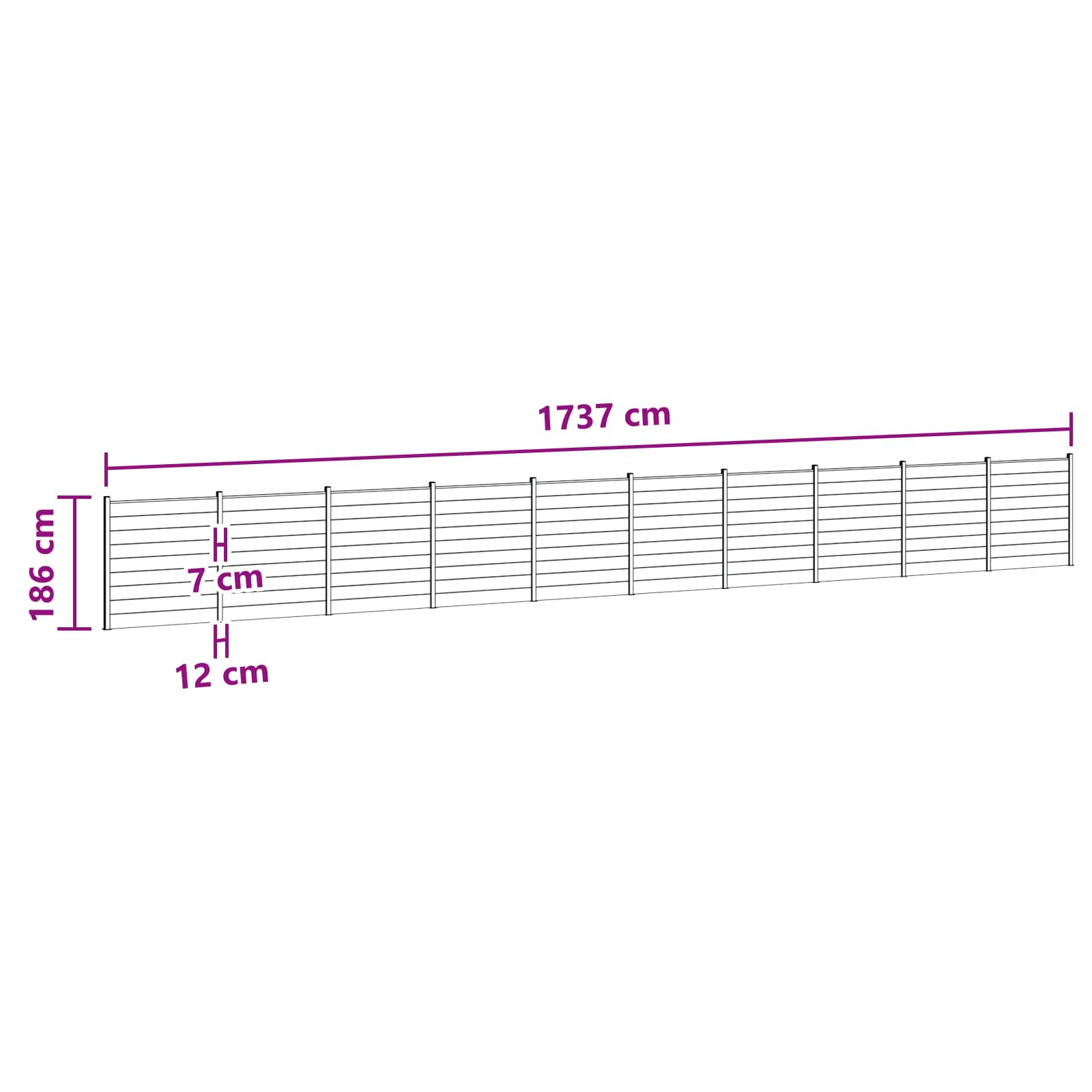 Aidat Setti 10 Pcs 1737 X 186 Cm Wpc Ja Alumiini Ruskea