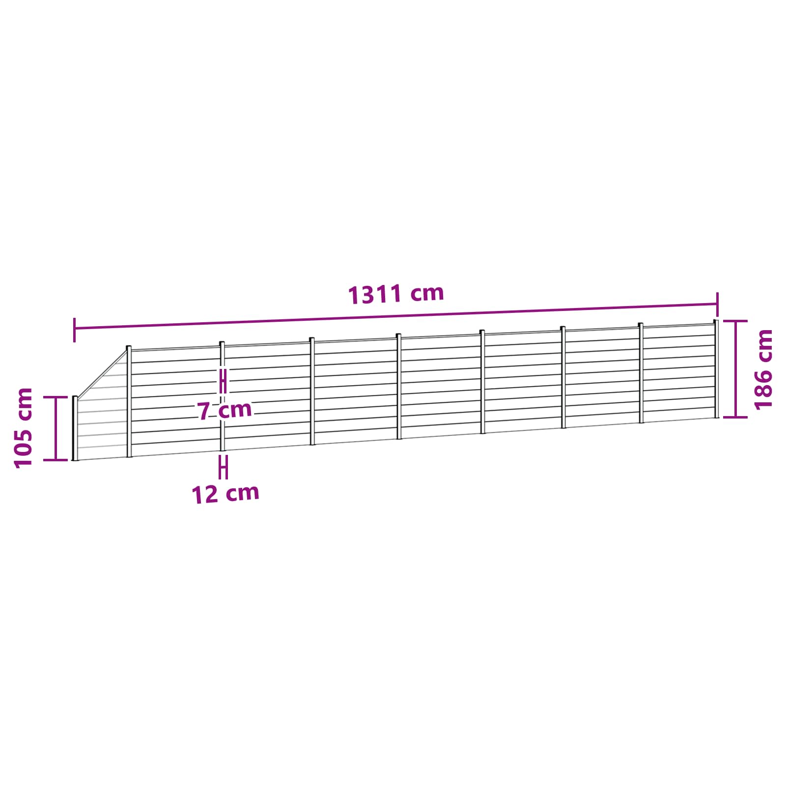 Aidat Setti 8 Pcs 1311 X 186 Cm Wpc Ja Alumiini Ruskea