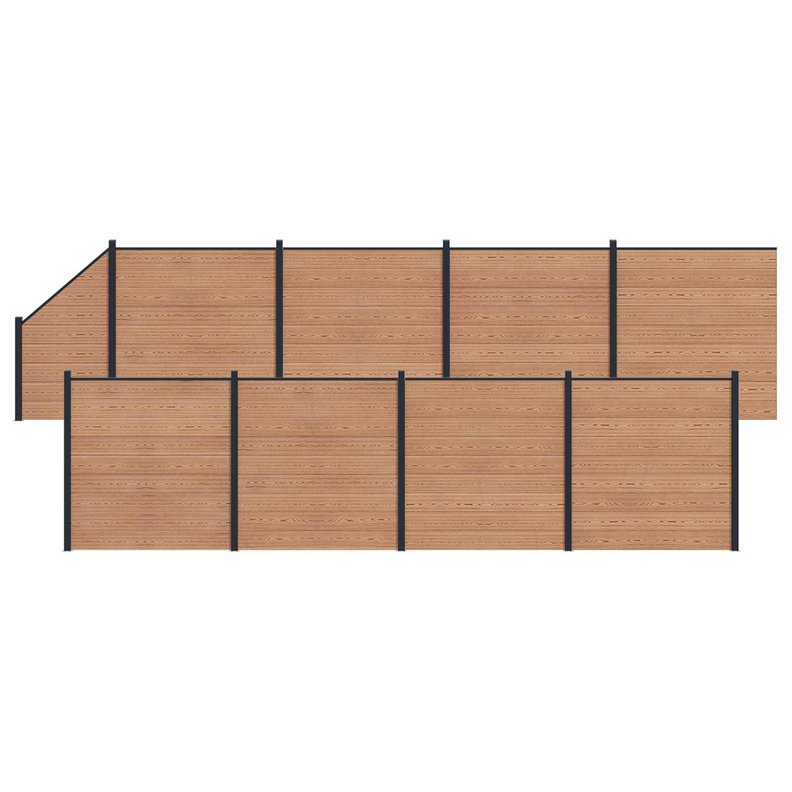 Aidat Setti 9 Pcs 1484 X 186 Cm Wpc Ja Alumiini Ruskea
