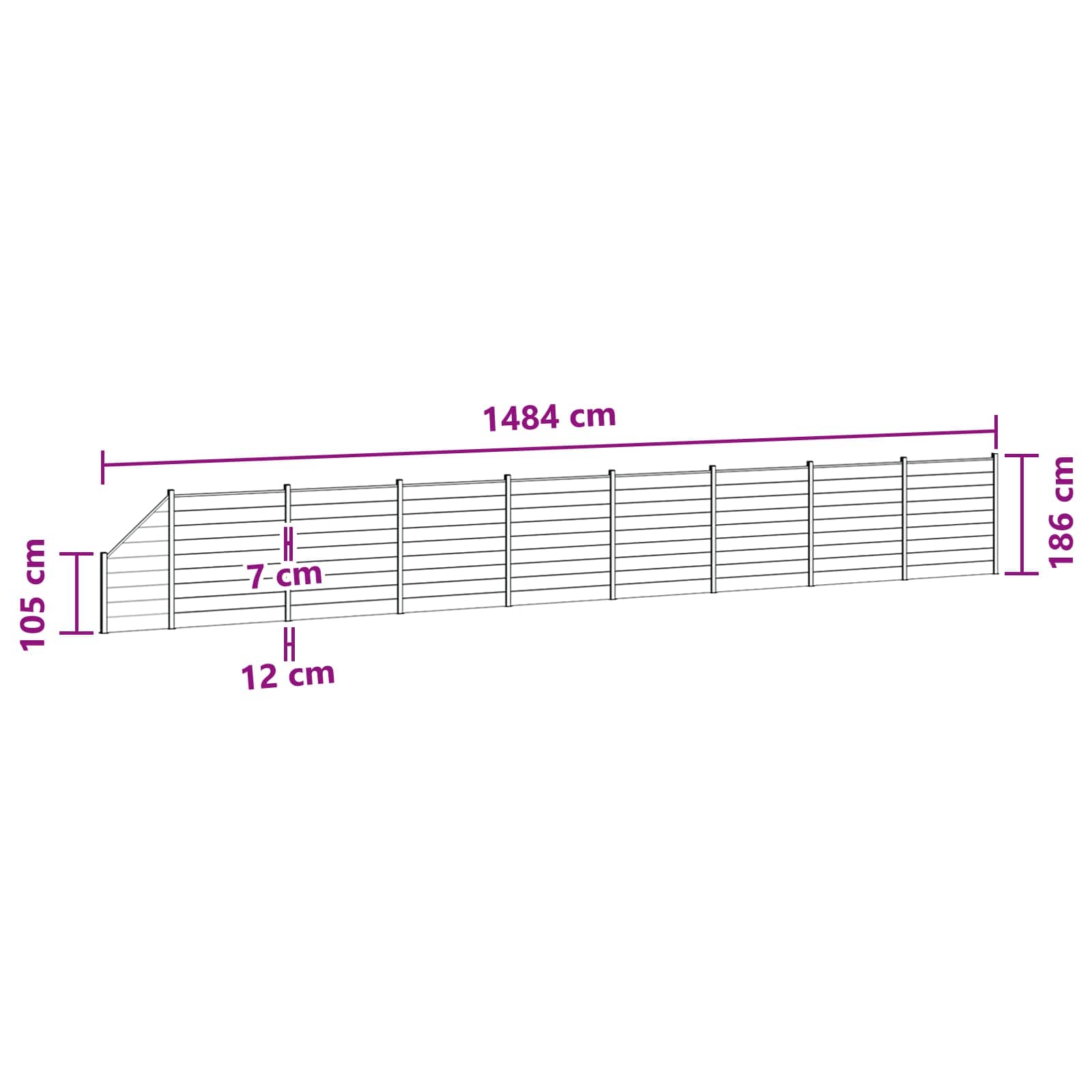 Aidat Setti 9 Pcs 1484 X 186 Cm Wpc Ja Alumiini Ruskea