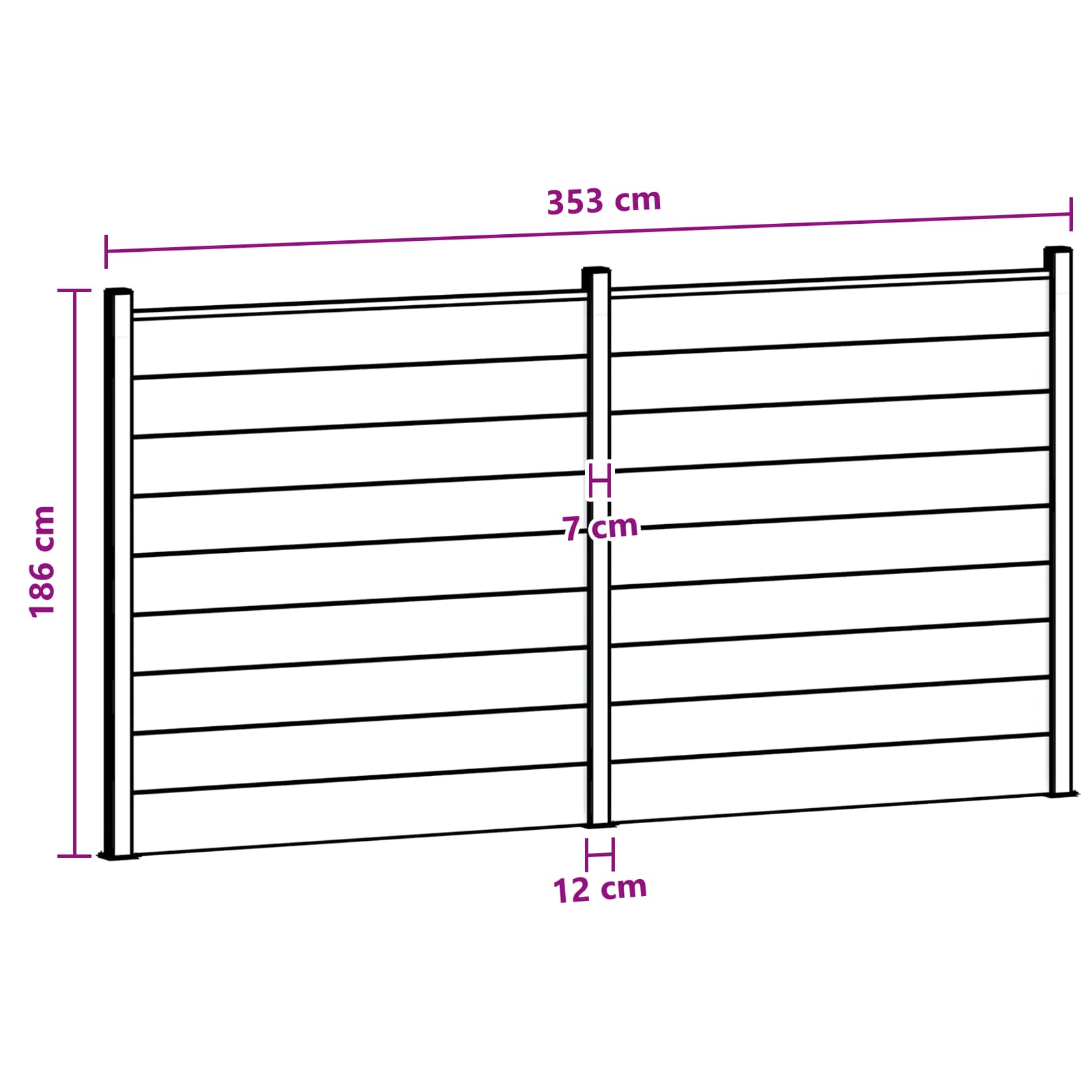 Aidat Setti 2 Pcs 353 X 186 Cm Wpc Ja Alumiini Musta