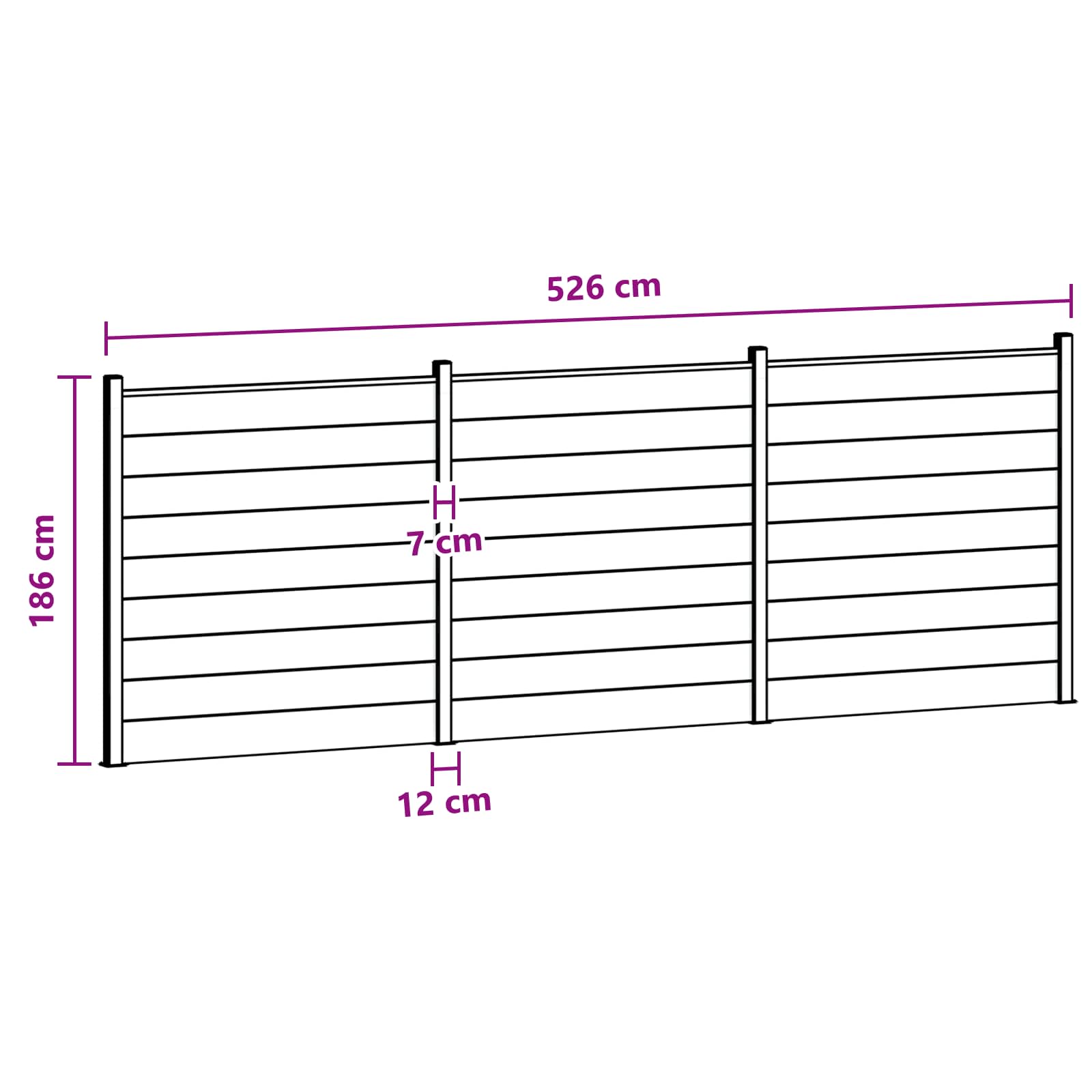Aidat Setti 3 Pcs 526 X 186 Cm Wpc Ja Alumiini Musta