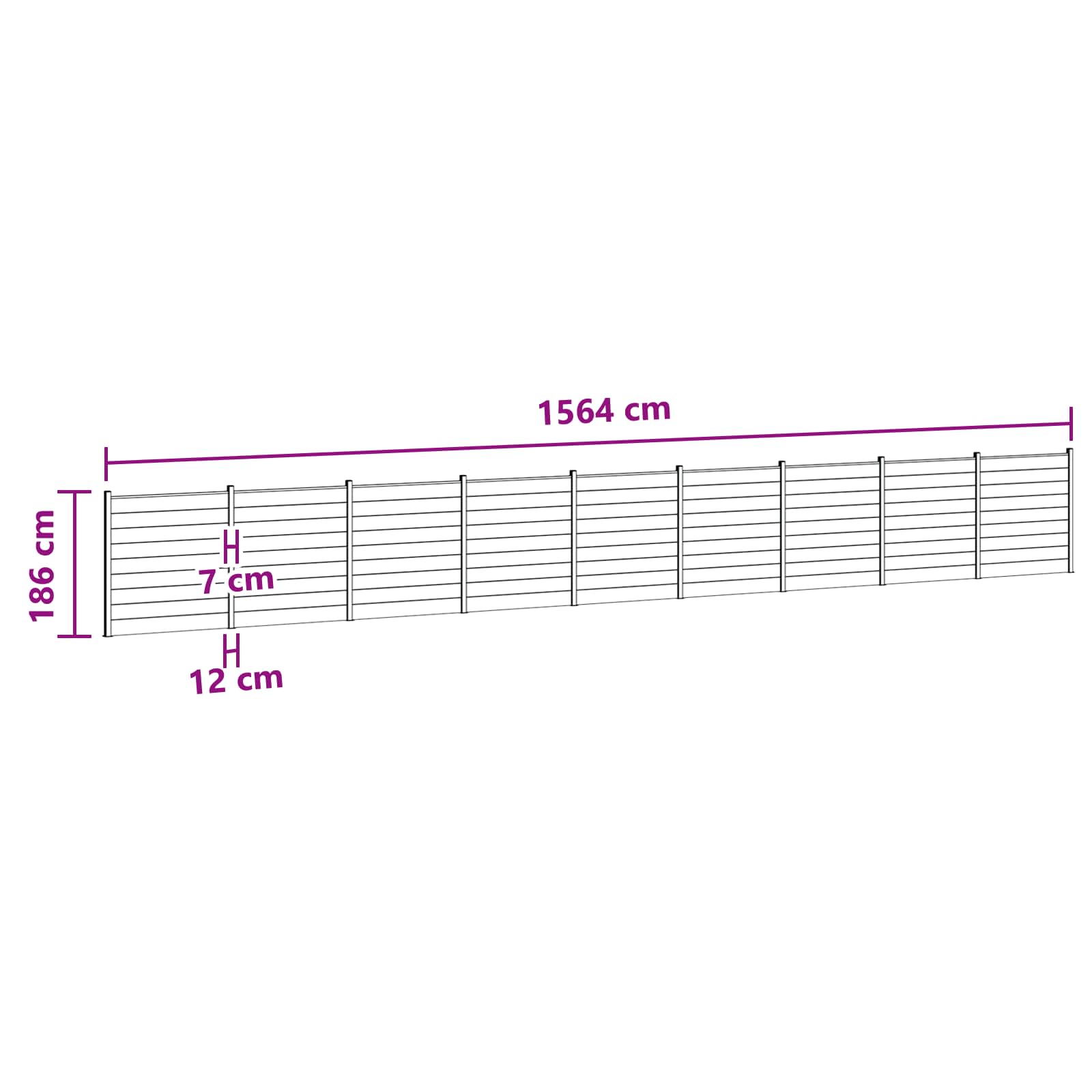 Aidat Setti 9 Pcs 1564 X 186 Cm Wpc Ja Alumiini Musta