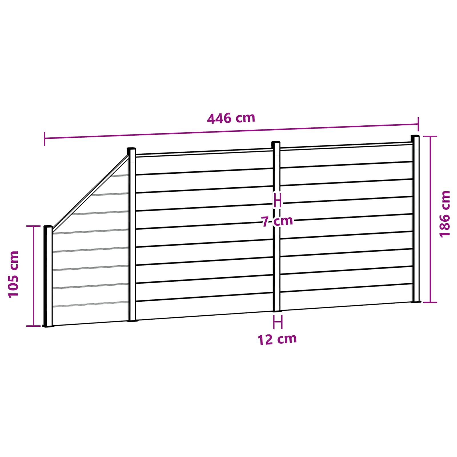 Aidat Setti 3 Pcs 446 X 186 Cm Wpc Ja Alumiini Musta
