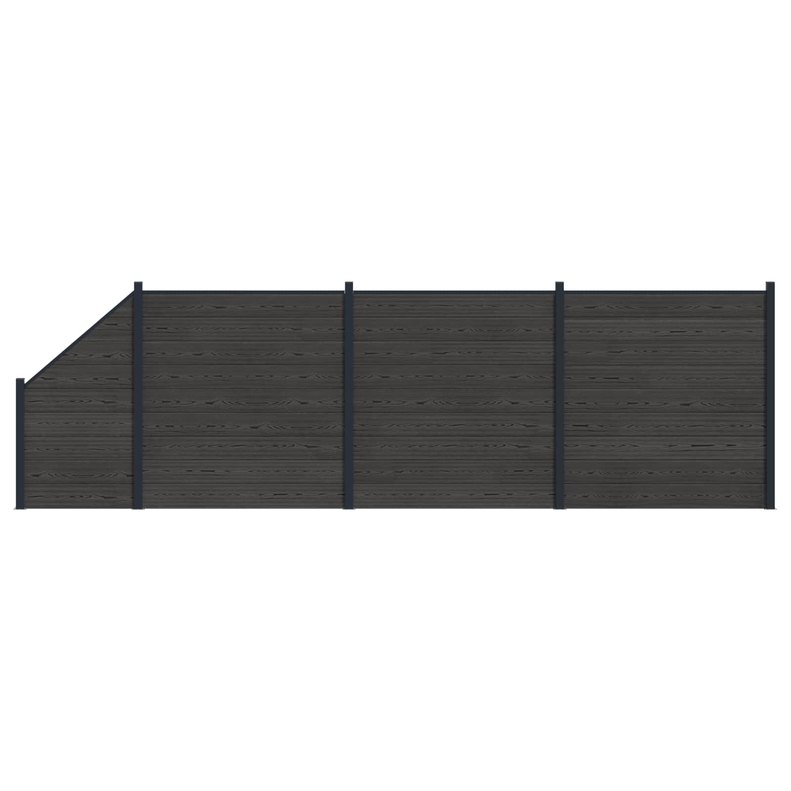 Aidat Setti 4 Pcs 619 X 186 Cm Wpc Ja Alumiini Musta
