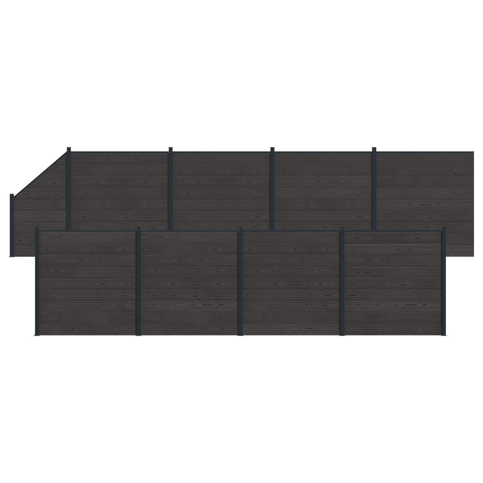 Aidat Setti 9 Pcs 1484 X 186 Cm Wpc Ja Alumiini Musta