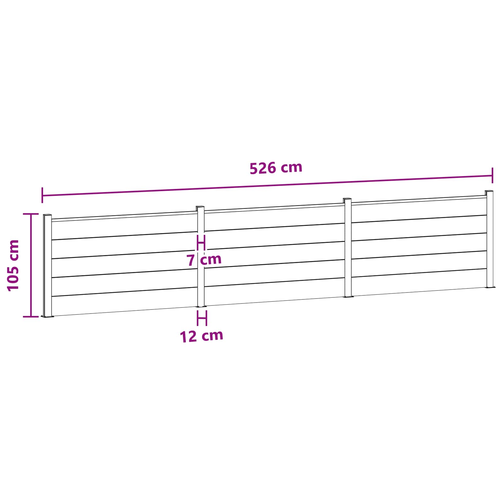 Aidat Setti 3 Pcs 526 X 105 Cm Wpc Ja Alumiini Ruskea