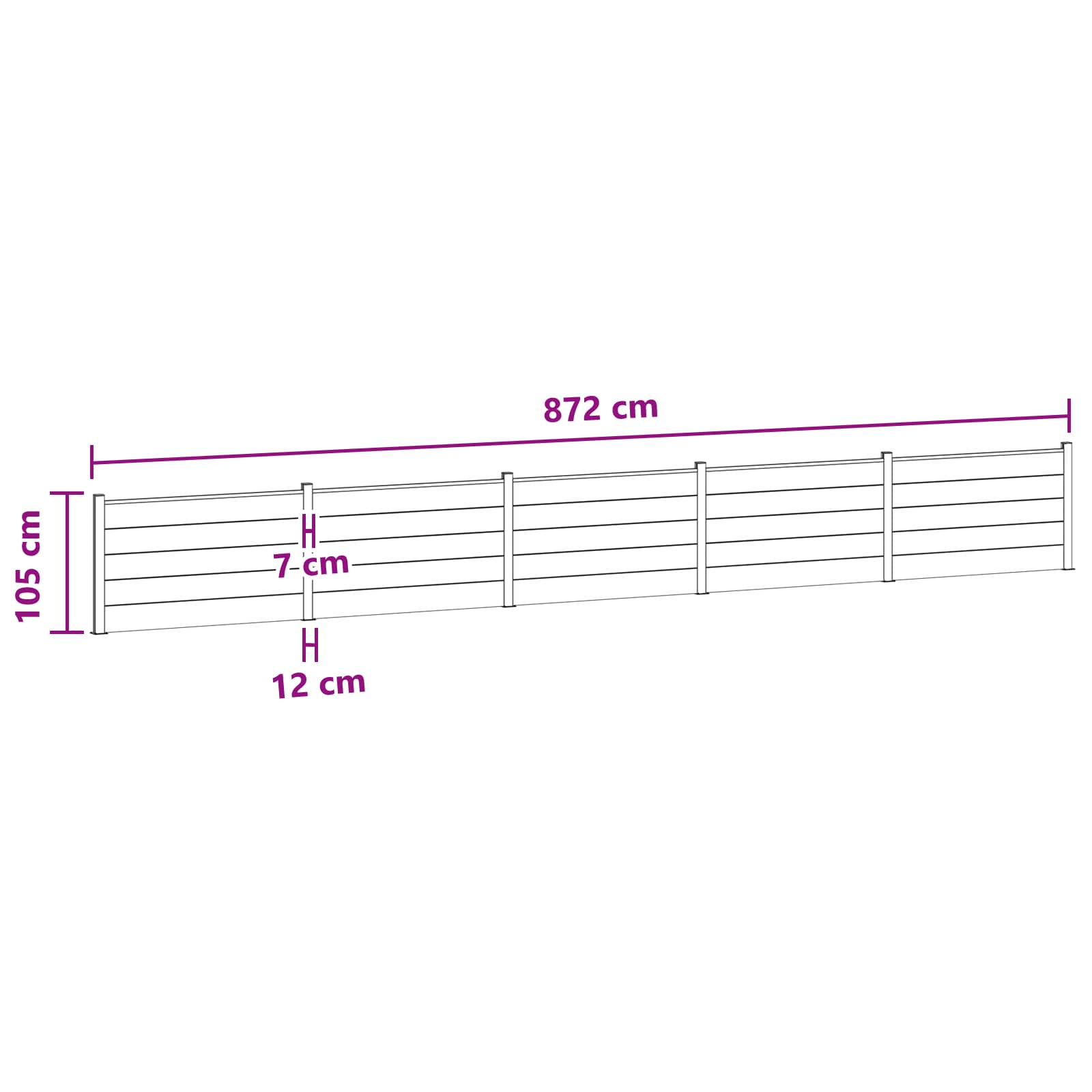 Aidat Setti 5 Pcs 872 X 105 Cm Wpc Ja Alumiini Ruskea