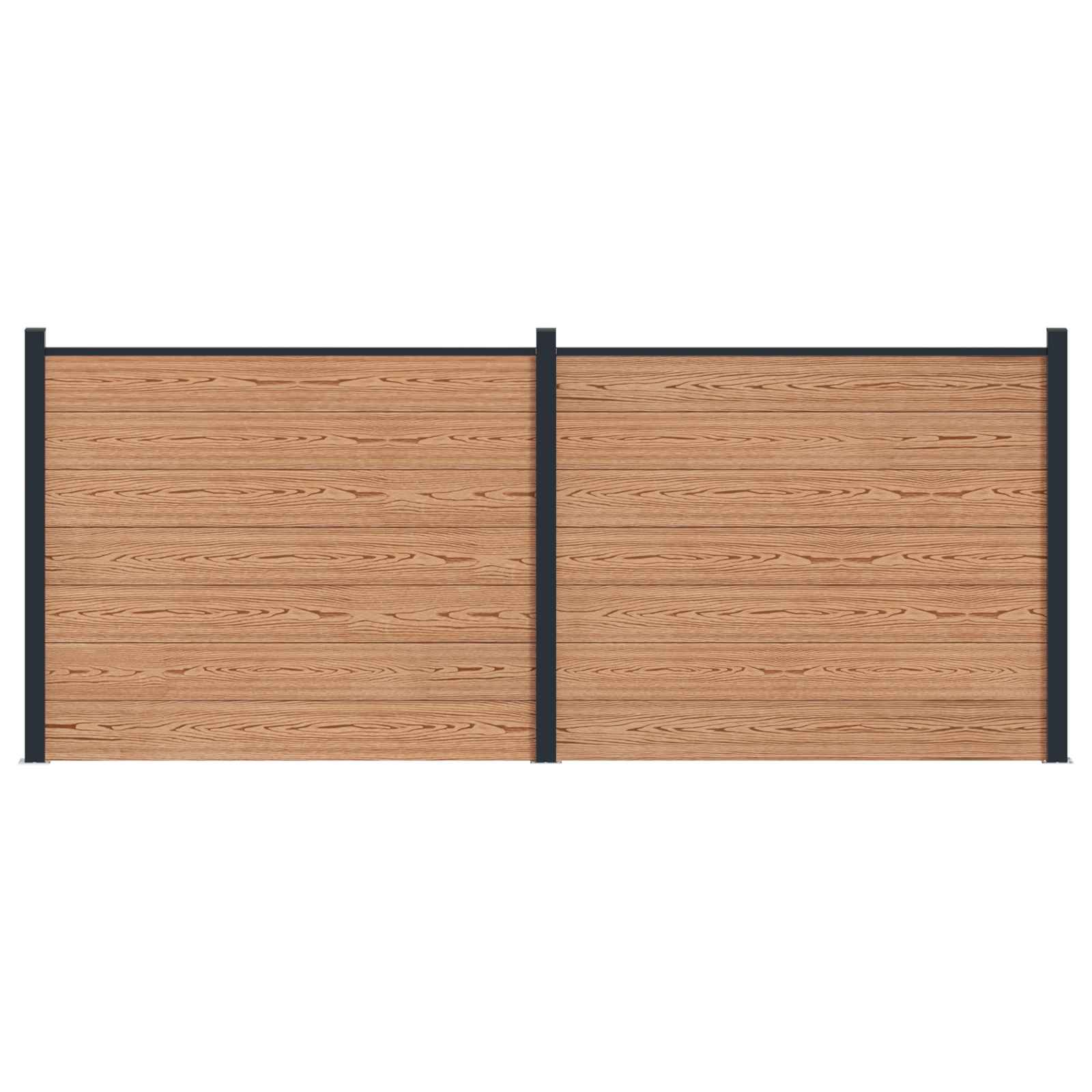 Aitapaneeli 2 Pcs Wpc Ja Alumiini Ruskea