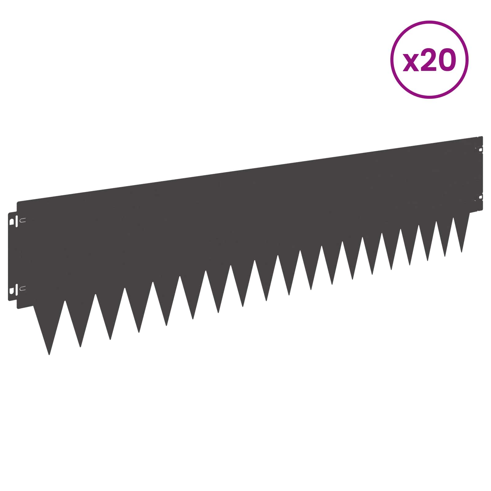 Nurmireunus 20 Pcs 103 X 25 Cm Metalli Musta