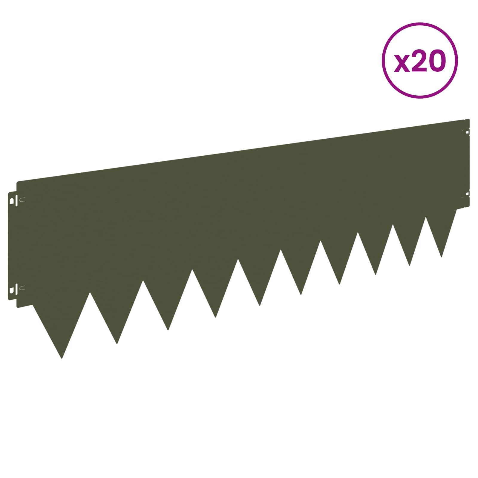 Nurmireunus 20 Pcs 103 X 30 Cm Metalli Oliivinvihreä
