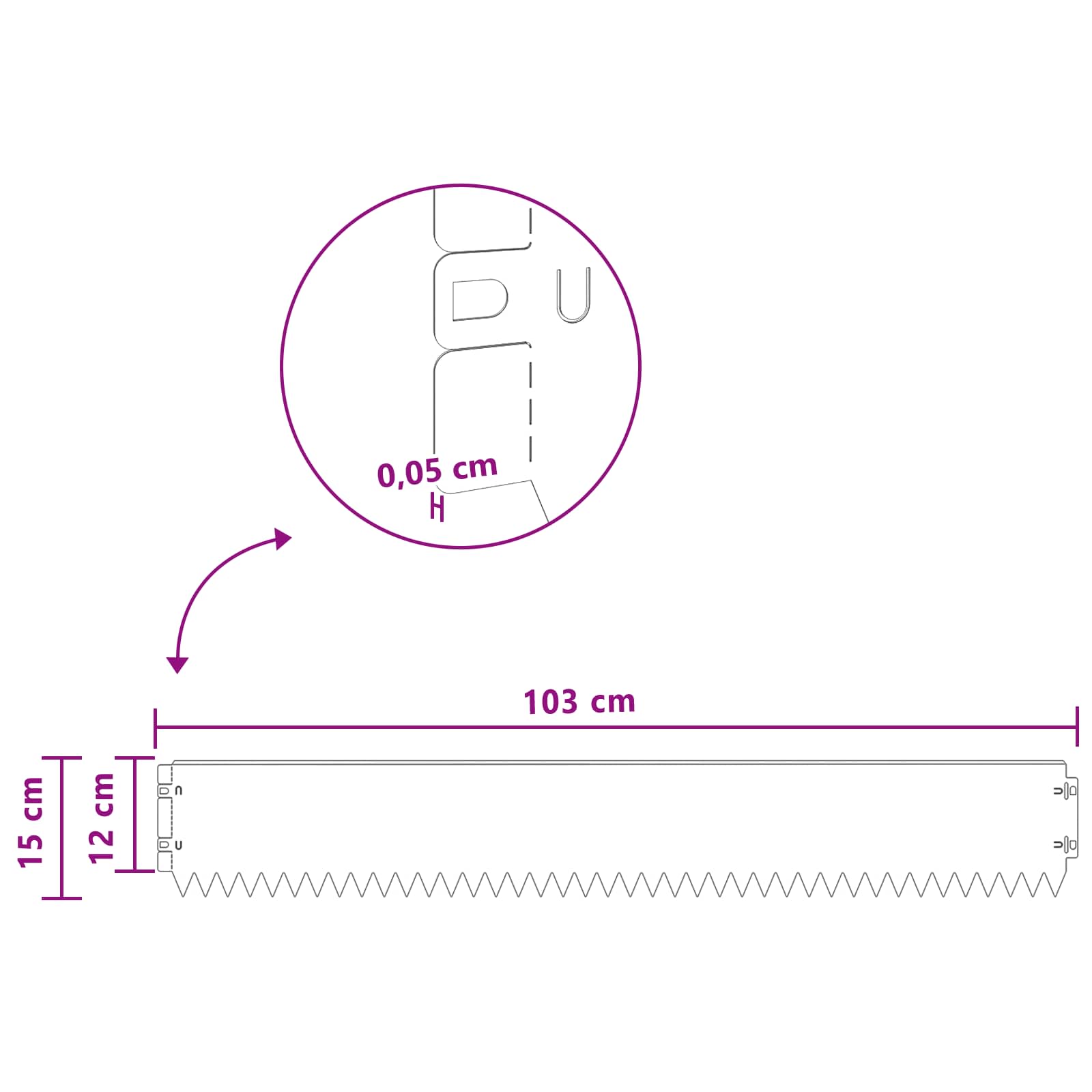 Nurmireunus 30 Pcs 103 X 15 Cm Teräs Ruosteinen