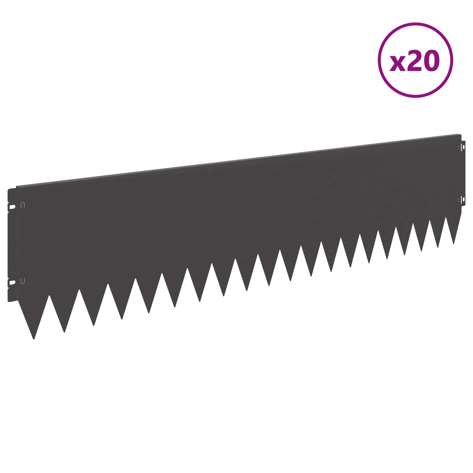 Nurmireunus 20 Pcs 103 X 25 Cm Teräs Musta