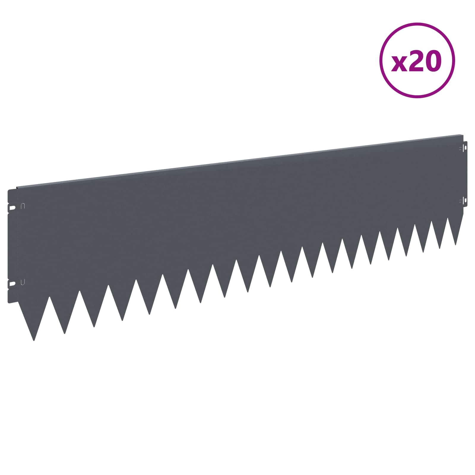 Nurmireunus 20 Pcs 103 X 25 Cm Teräs Antrasiitti
