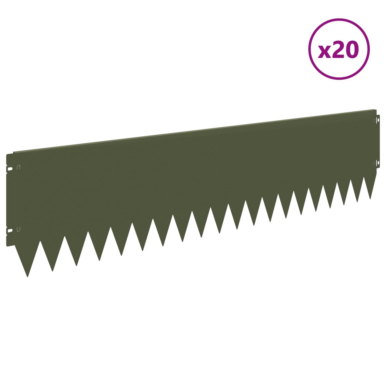 Nurmireunus 20 Pcs 103 X 25 Cm Teräs Oliivinvihreä
