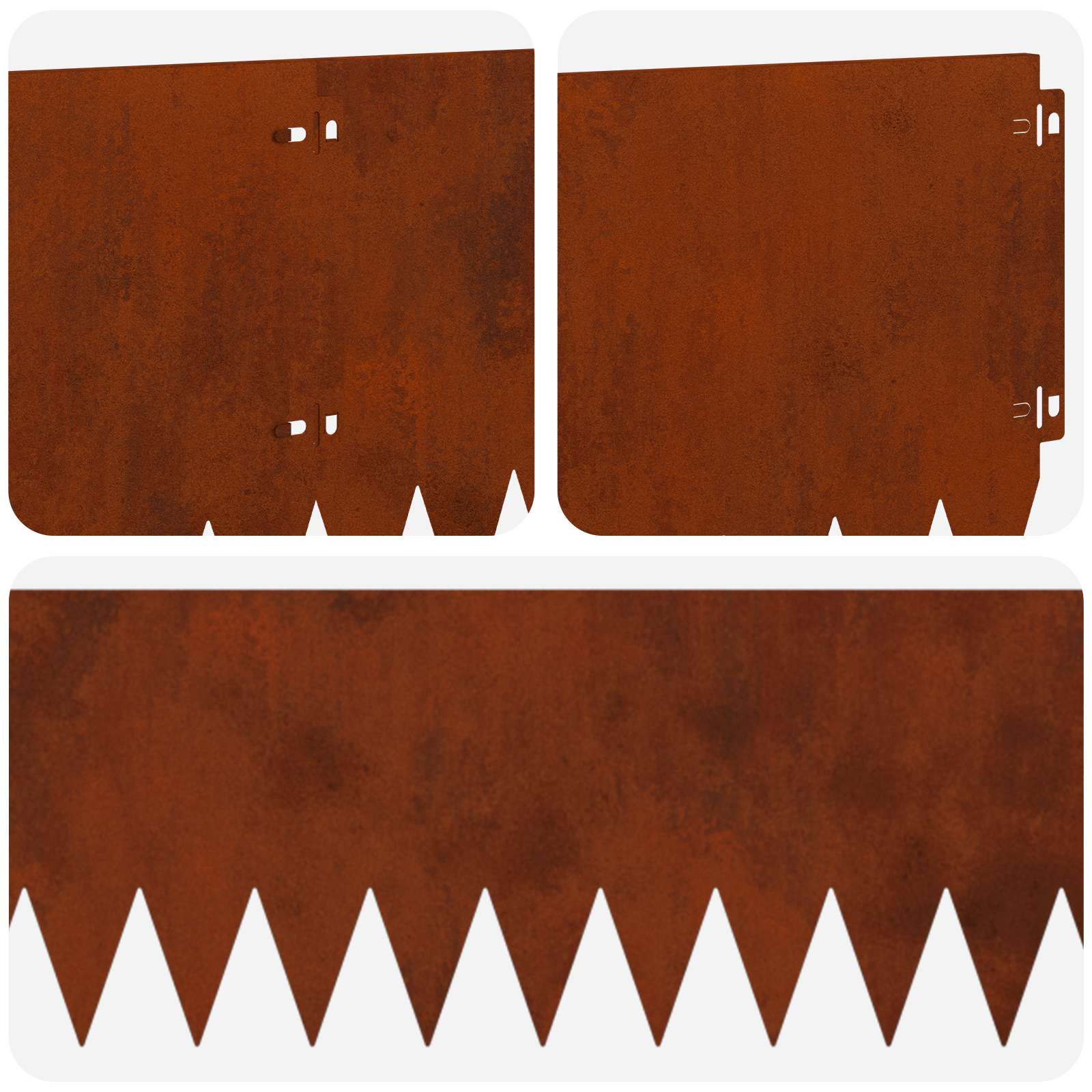 Nurmireunus 10 Pcs 103 X 25 Cm Teräs Ruosteinen