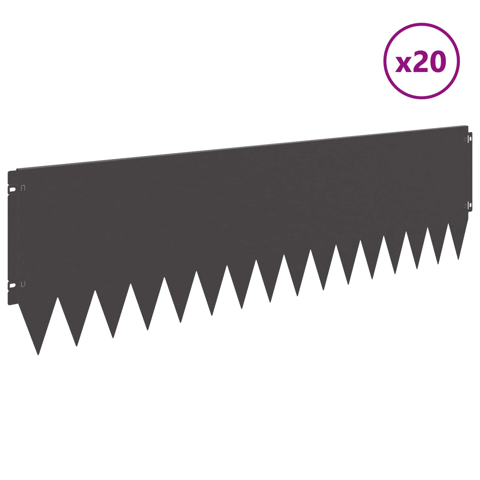 Nurmireunus 20 Pcs 103 X 30 Cm Teräs Musta