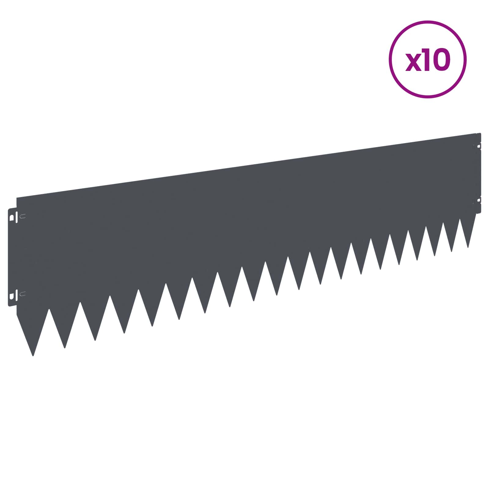 Nurmireunus 10 Pcs 103 X 25 Cm Teräs Antrasiitti