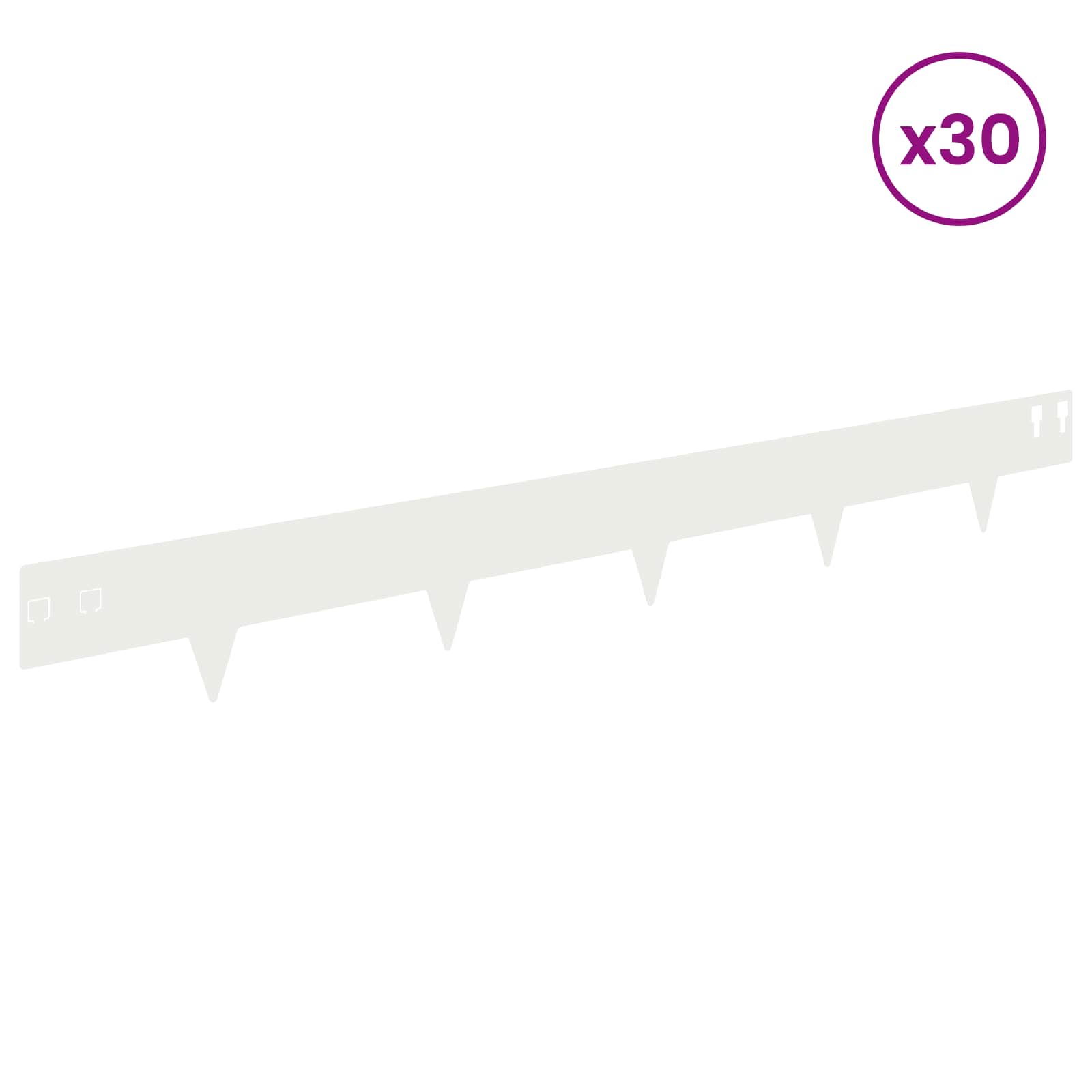 Nurmireunus 30 Pcs 100 X 12 Cm Teräs Valkoinen