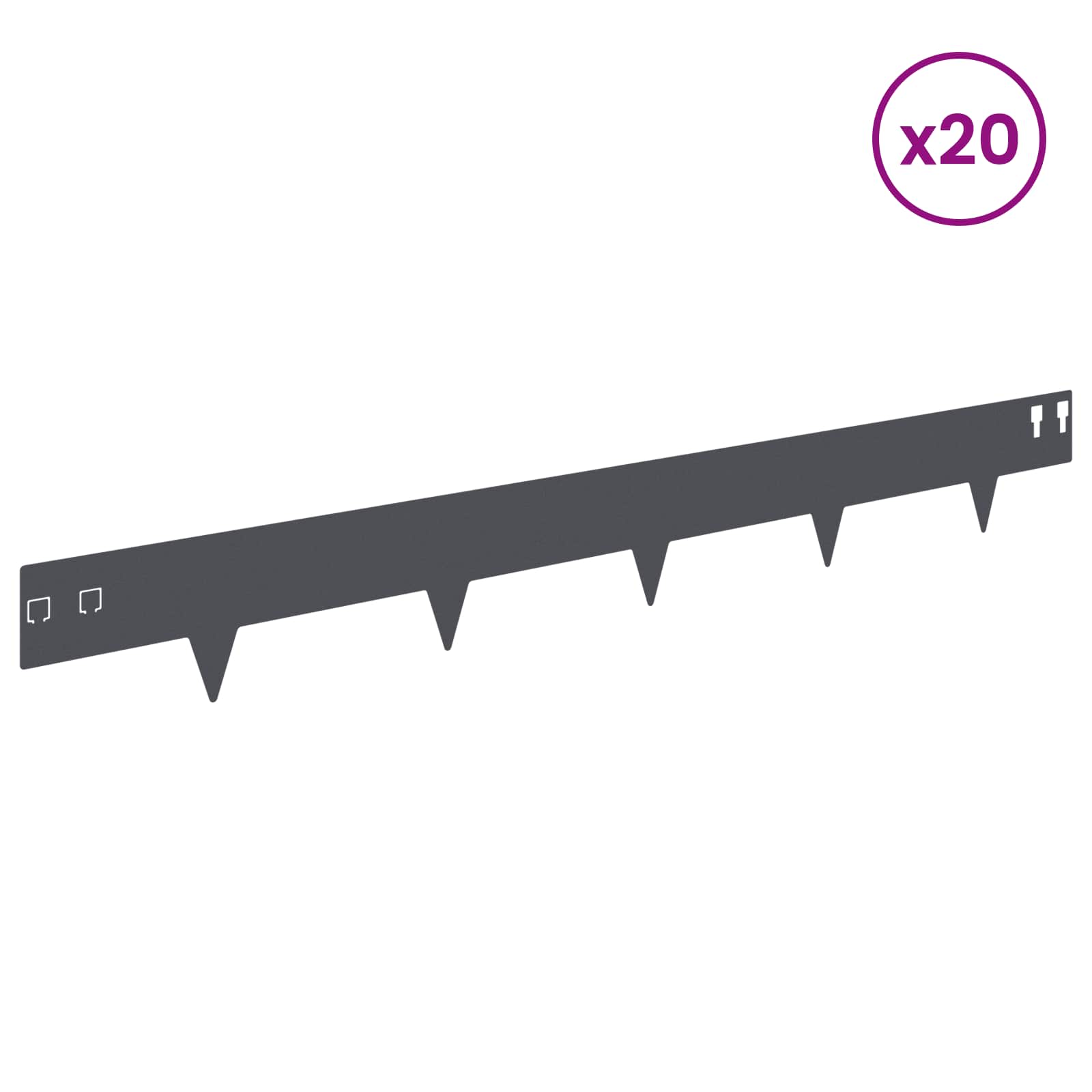 Nurmireunus 20 Pcs 100 X 12 Cm Teräs Antrasiitti