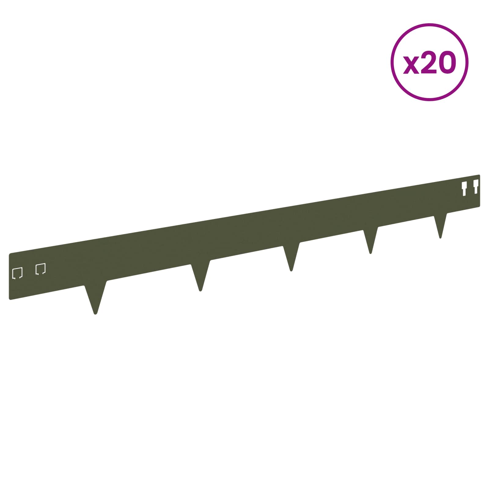 Nurmireunus 20 Pcs 100 X 12 Cm Teräs Oliivinvihreä