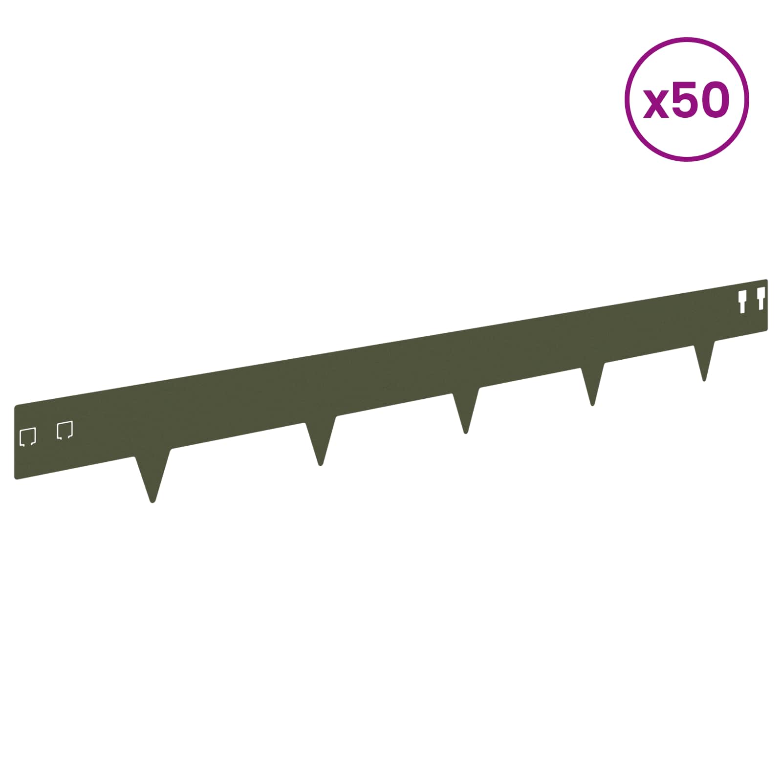 Nurmireunus 50 Pcs 100 X 12 Cm Teräs Oliivinvihreä