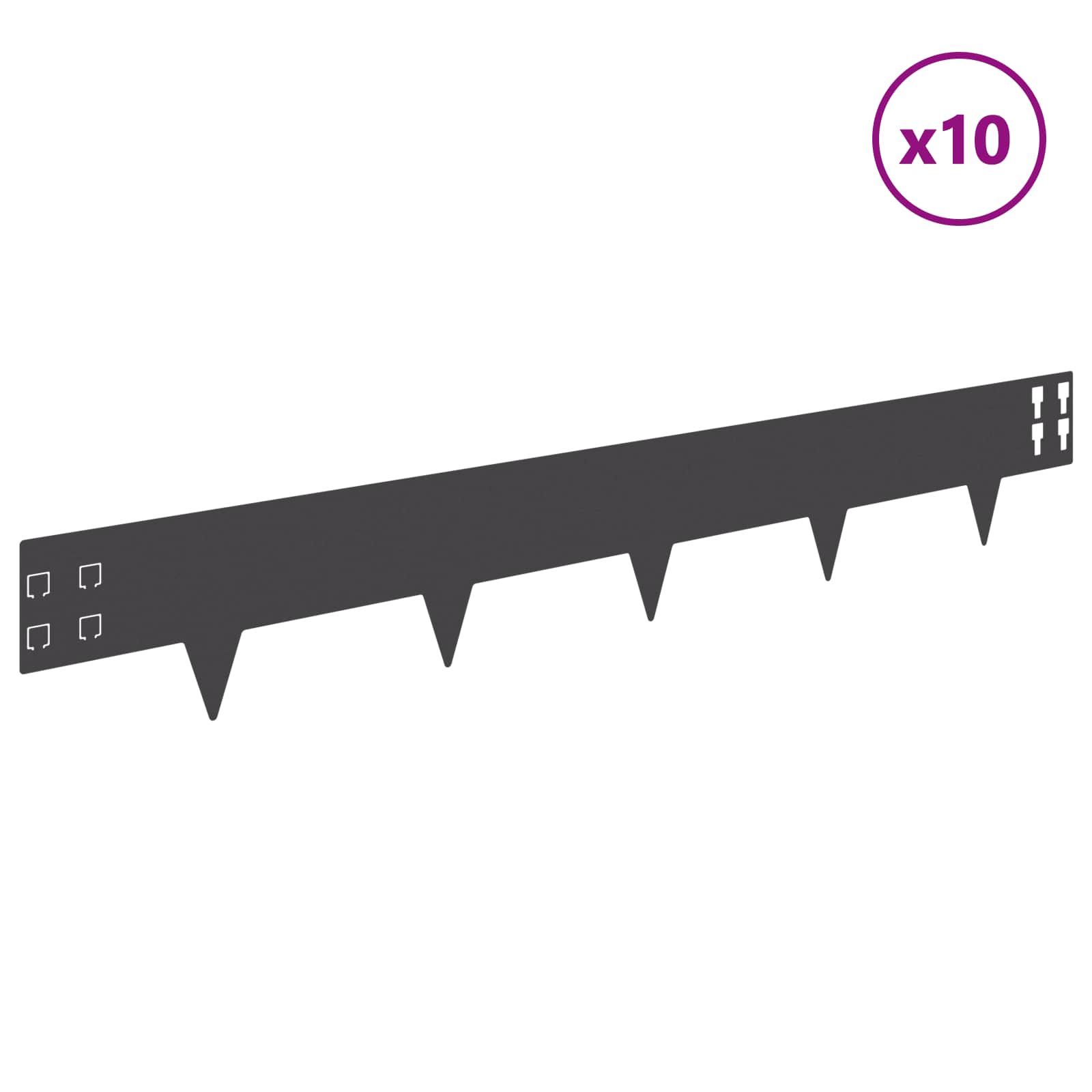 Nurmireunus 10 Pcs 100 X 15 Cm Teräs Musta