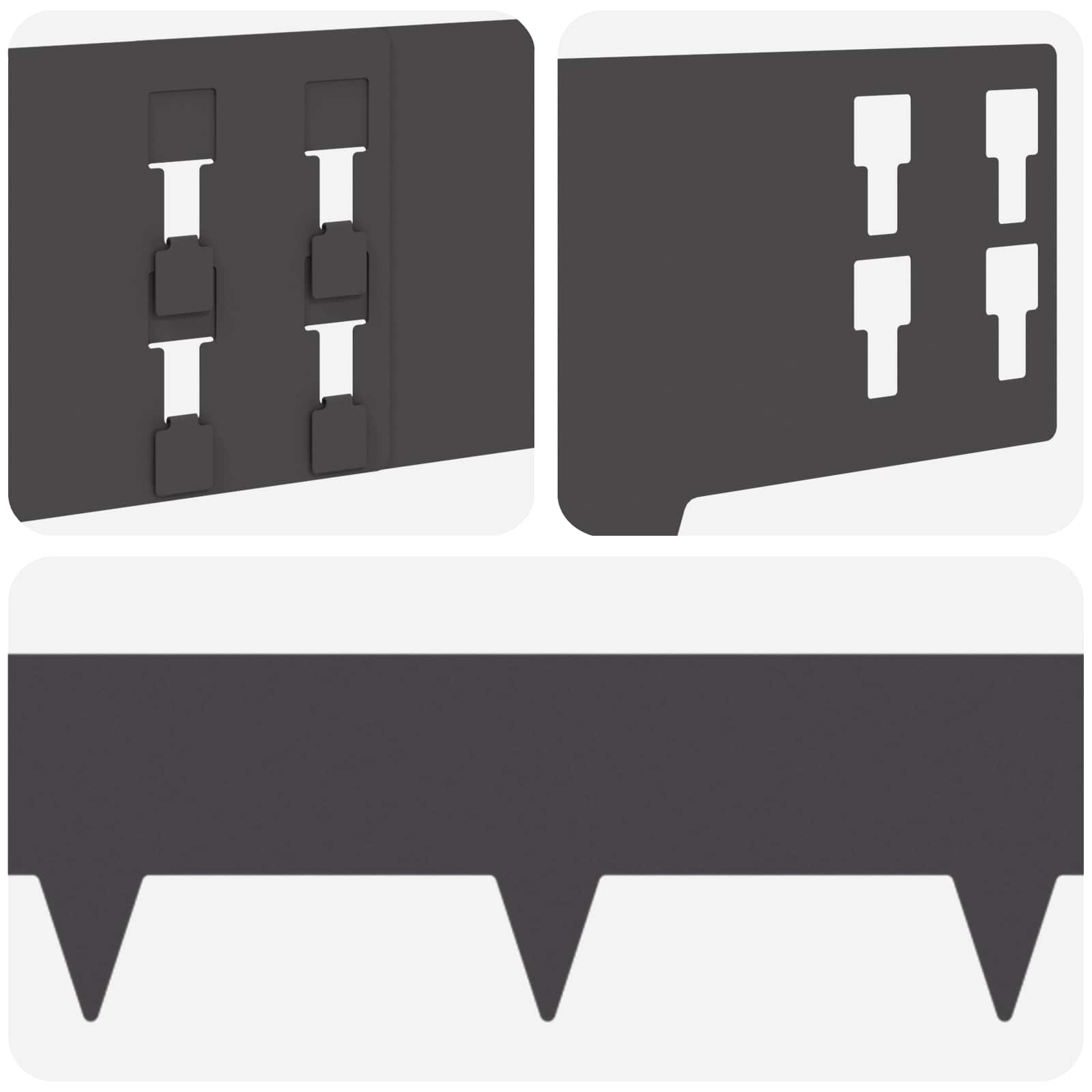 Nurmireunus 30 Pcs 100 X 15 Cm Teräs Musta