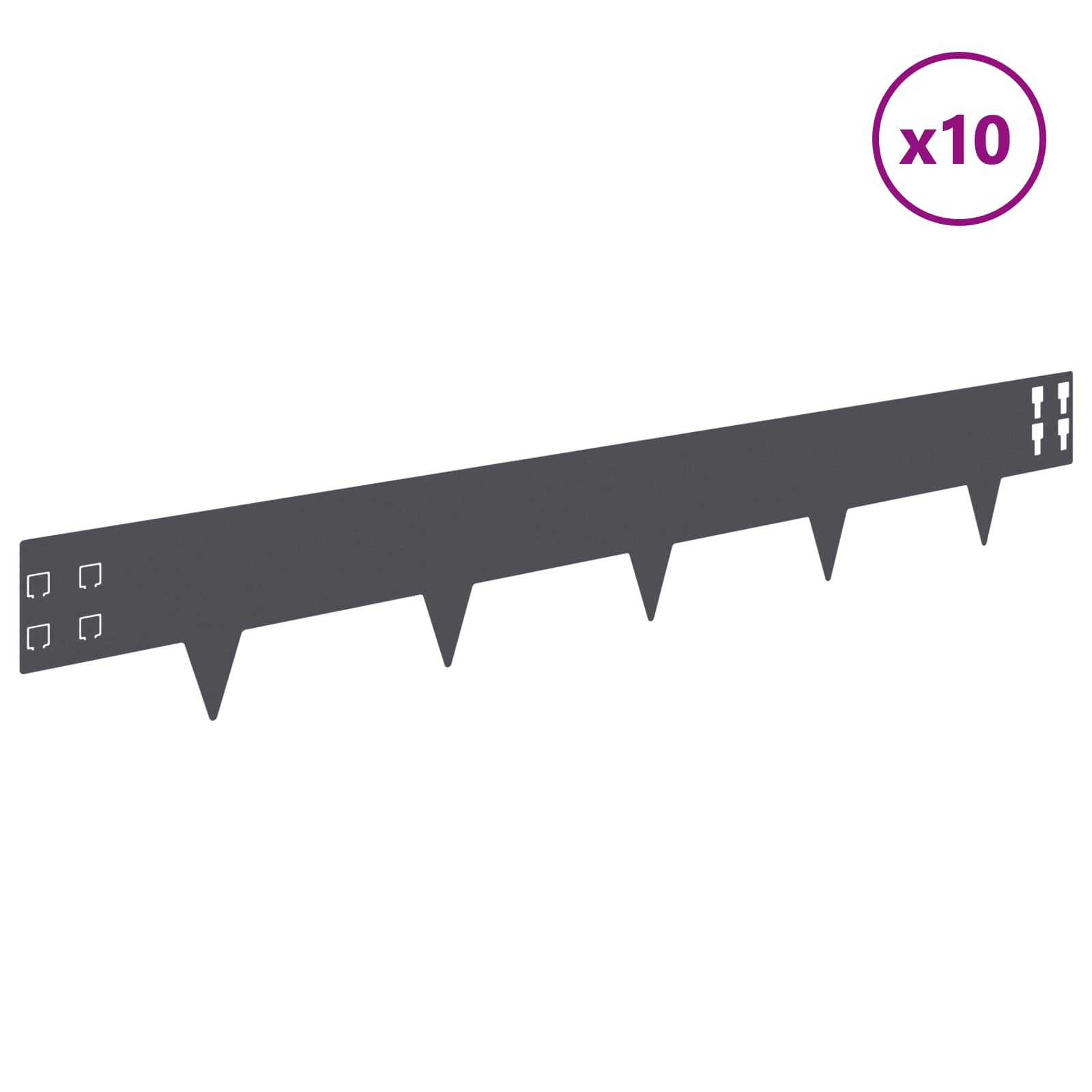 Nurmireunus 10 Pcs 100 X 15 Cm Teräs Antrasiitti