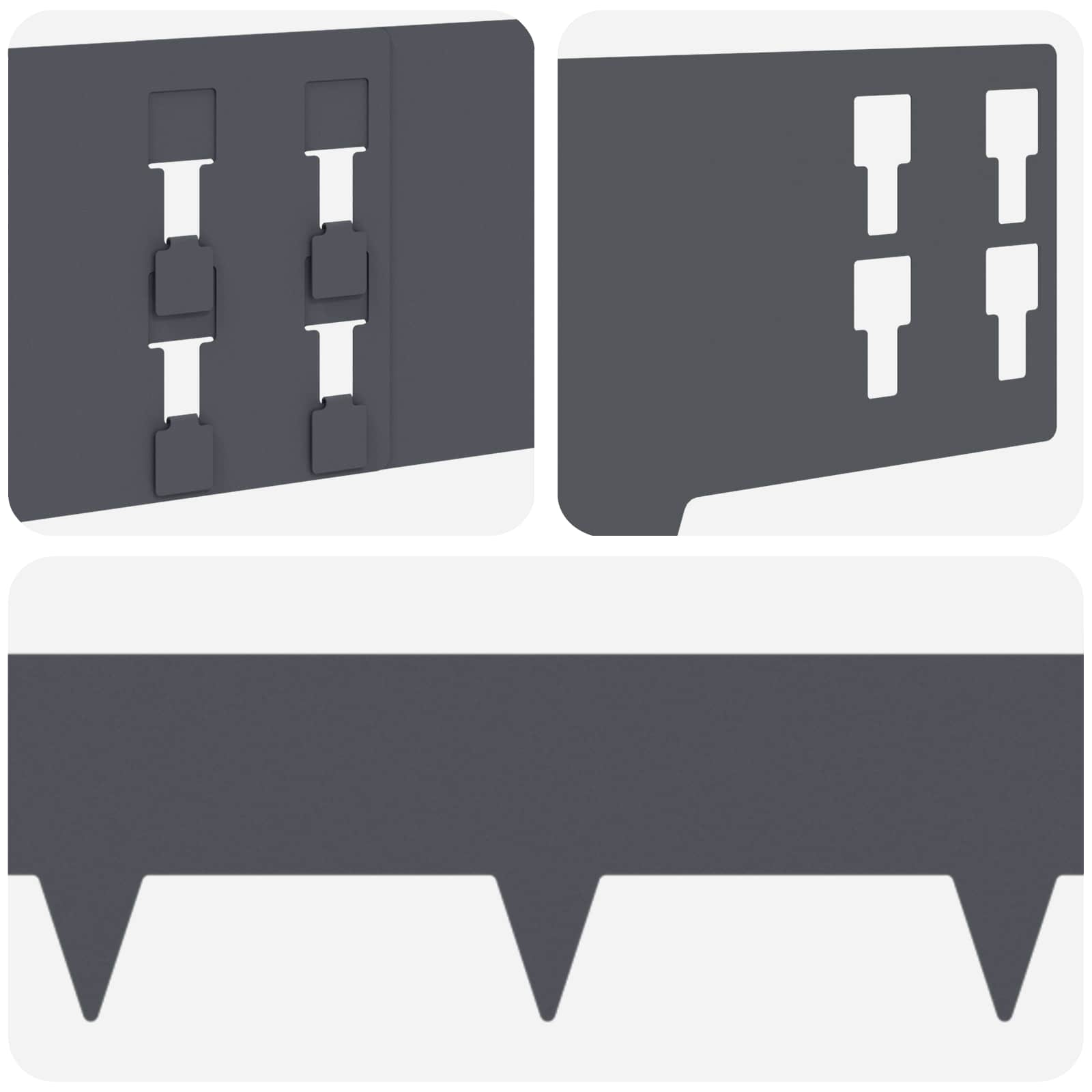 Nurmireunus 50 Pcs 100 X 15 Cm Teräs Antrasiitti