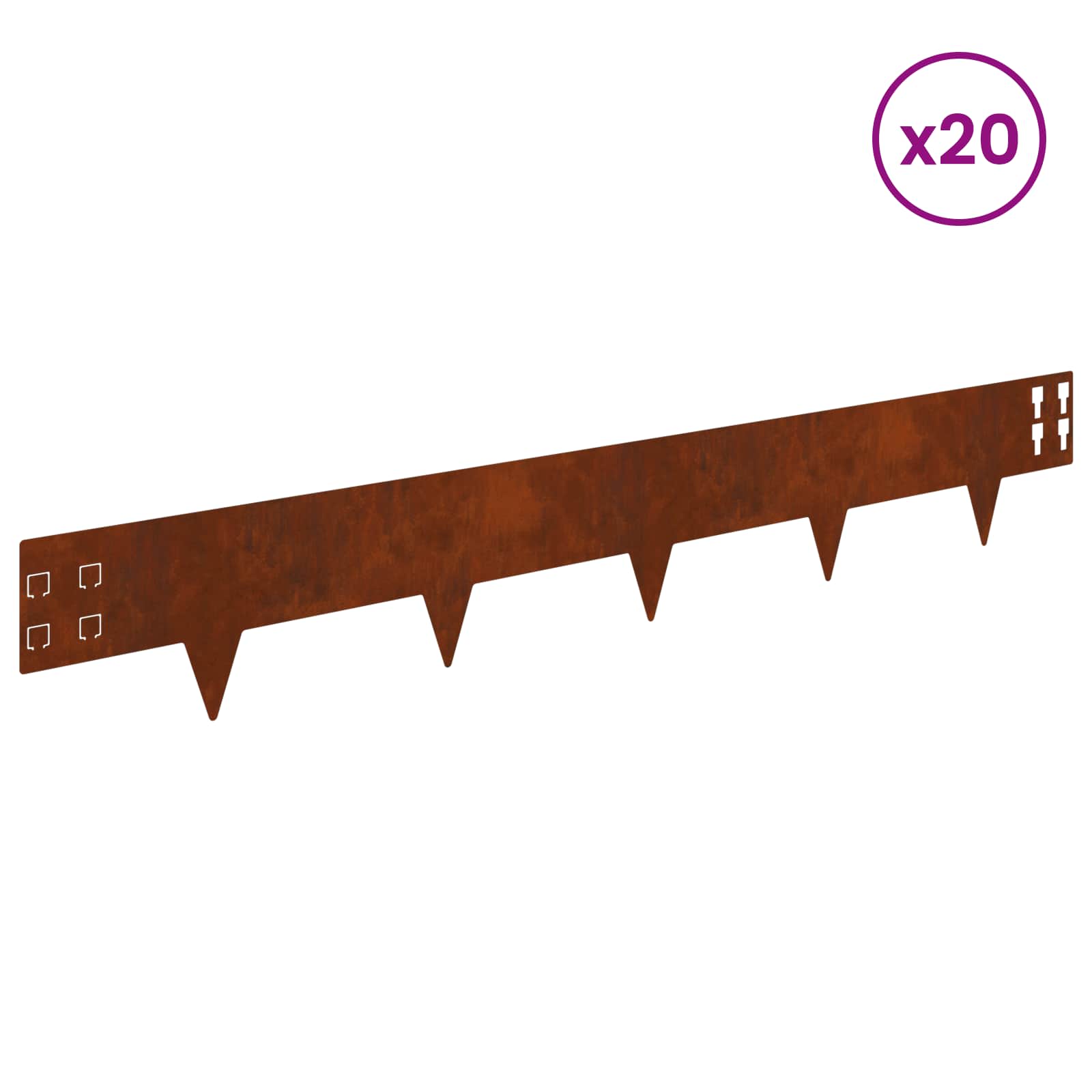 Nurmireunus 20 Pcs 100 X 15 Cm Teräs Ruosteinen