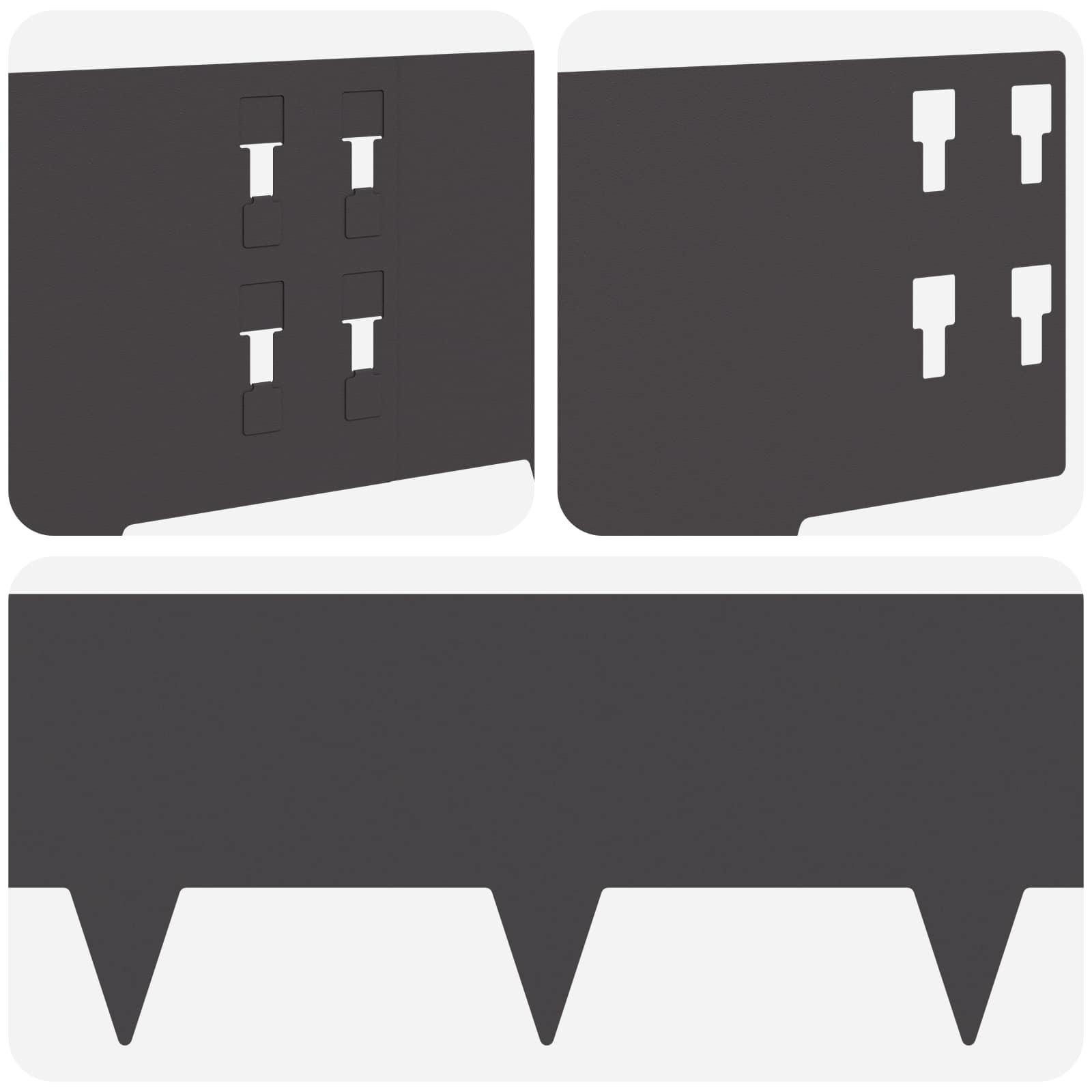 Nurmireunus 10 Pcs 100 X 20 Cm Teräs Musta