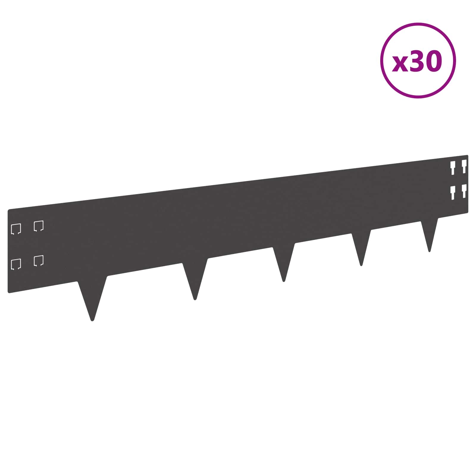Nurmireunus 30 Pcs 100 X 20 Cm Teräs Musta