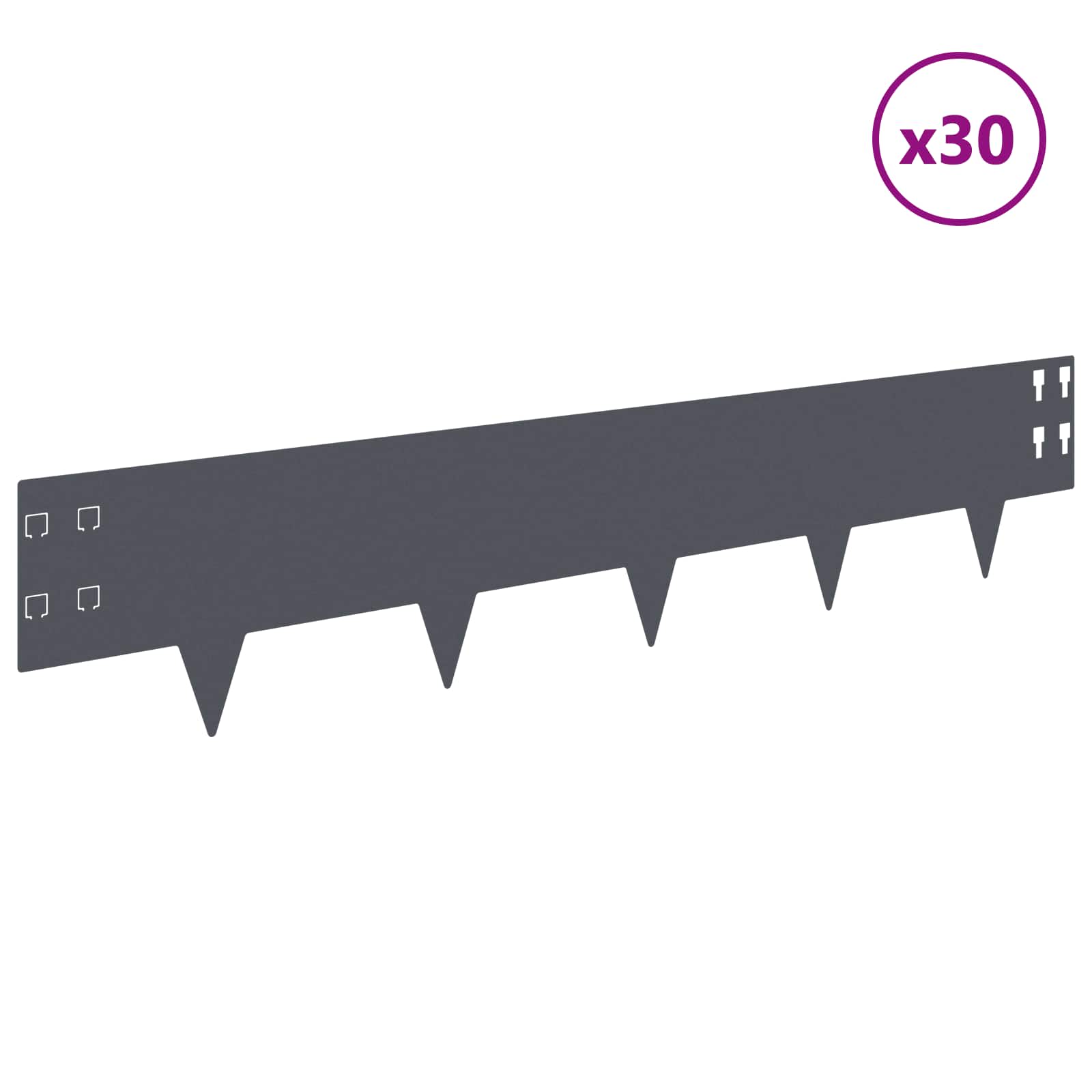 Nurmireunus 30 Pcs 100 X 20 Cm Teräs Antrasiitti