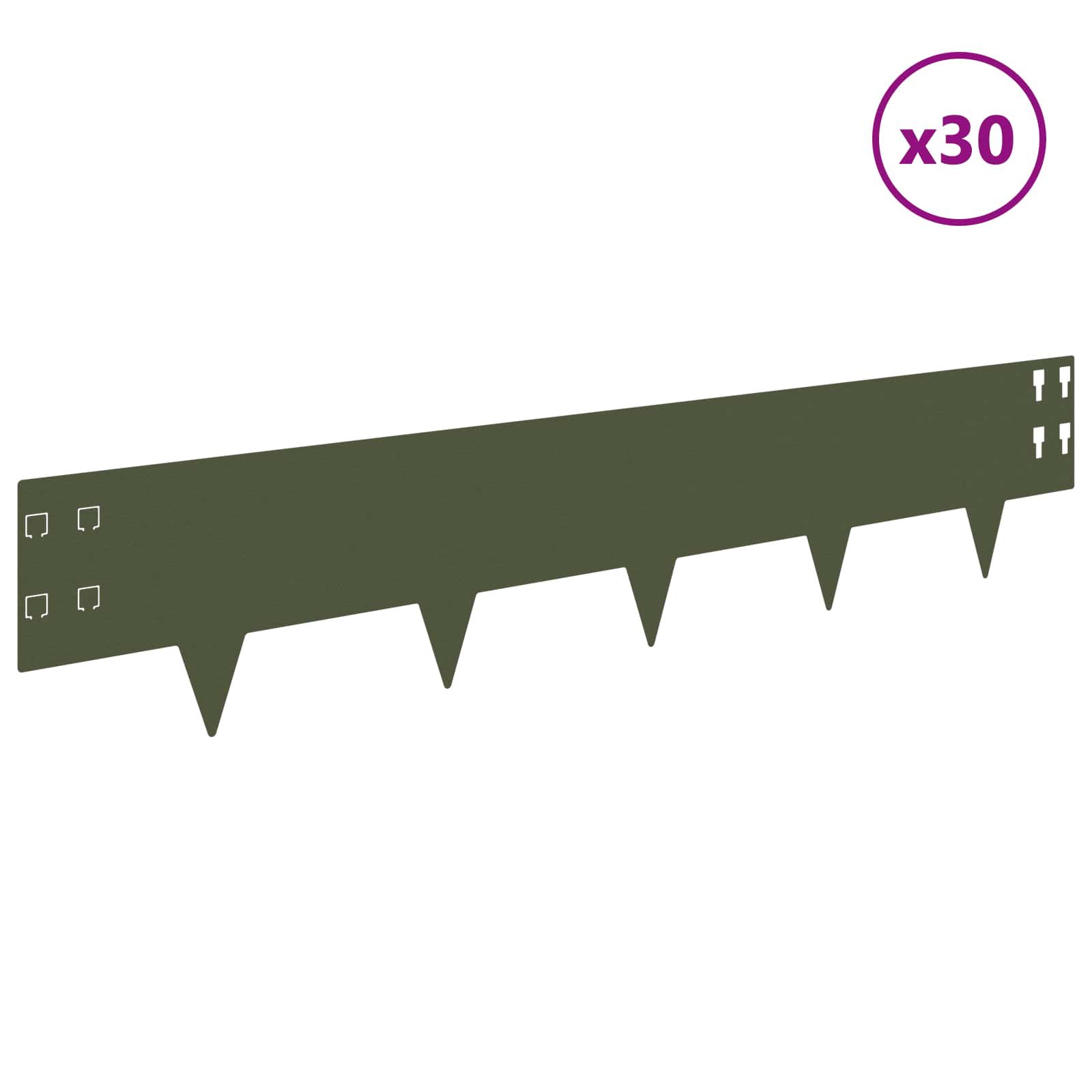 Nurmireunus 30 Pcs 100 X 20 Cm Teräs Oliivinvihreä