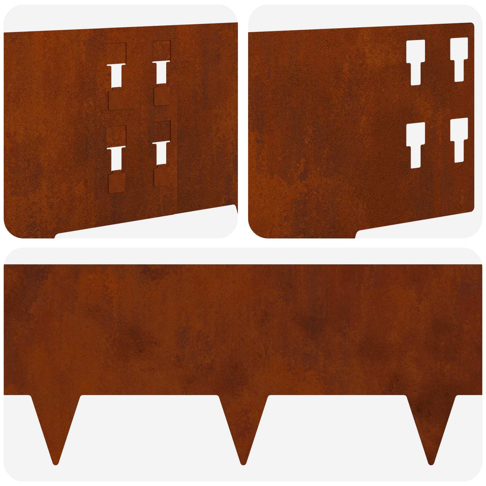 Nurmireunus 20 Pcs 100 X 20 Cm Teräs Ruosteinen