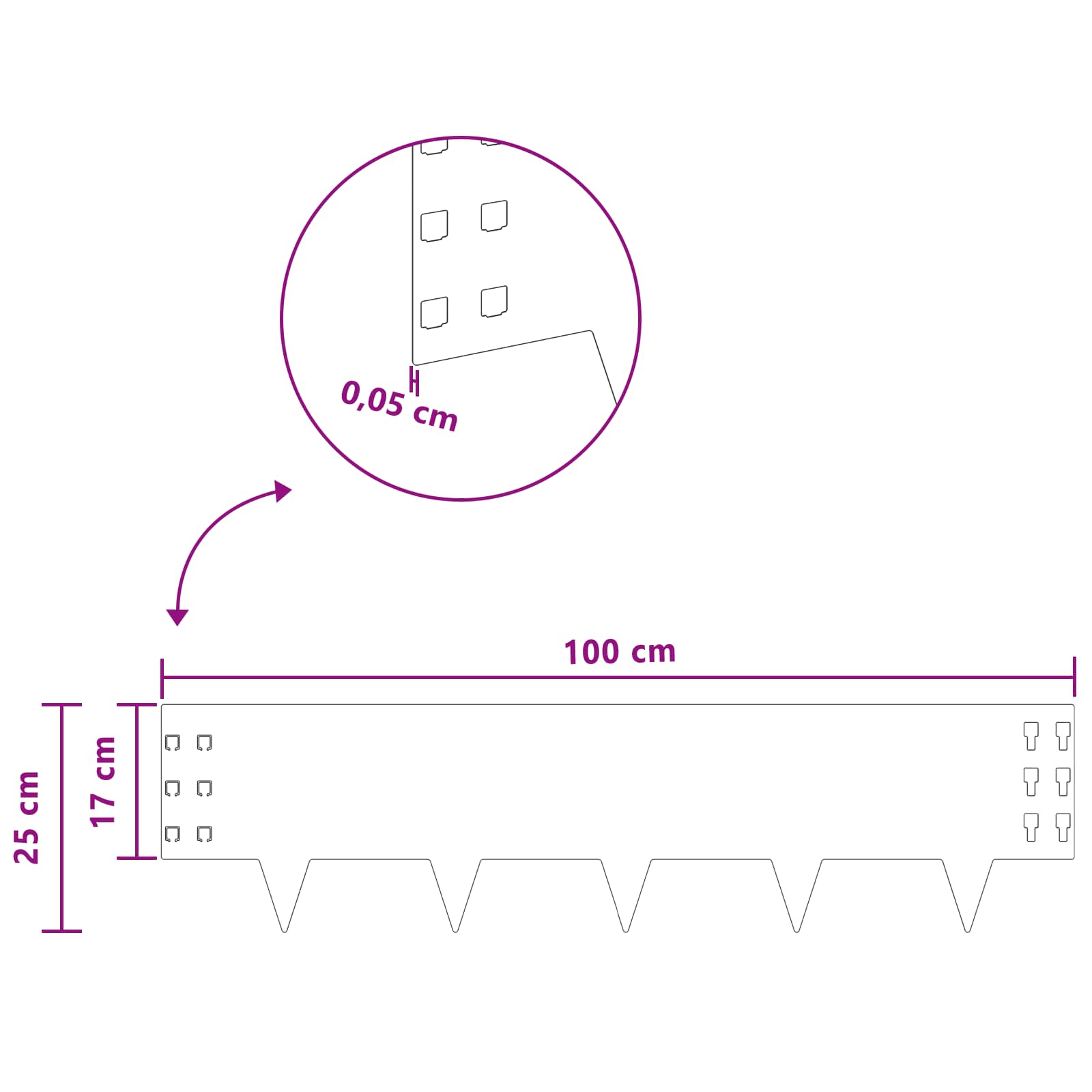 Nurmireunus 10 Pcs 100 X 25 Cm Teräs Hopea
