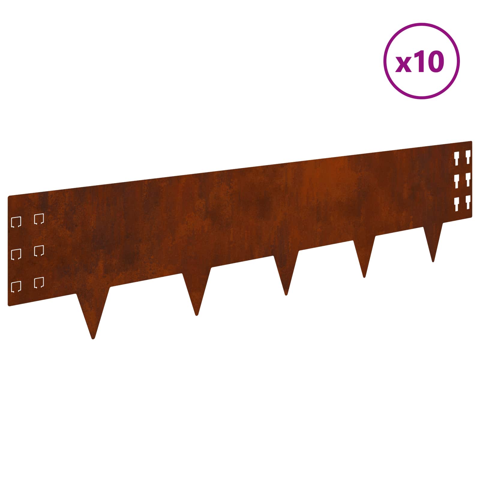 Nurmireunus 10 Pcs 100 X 25 Cm Teräs Ruosteinen
