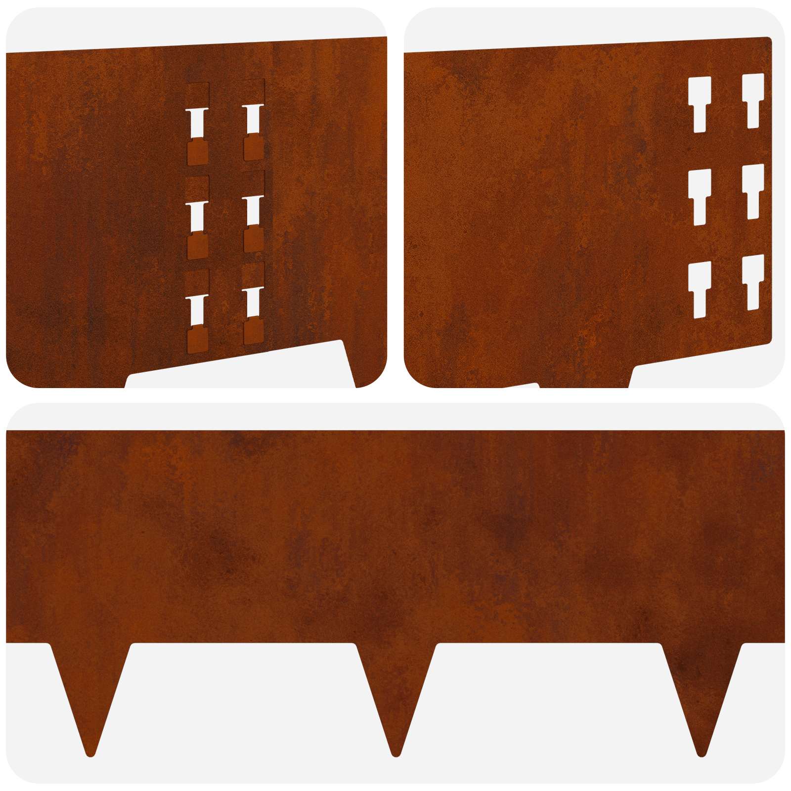 Nurmireunus 20 Pcs 100 X 25 Cm Teräs Ruosteinen