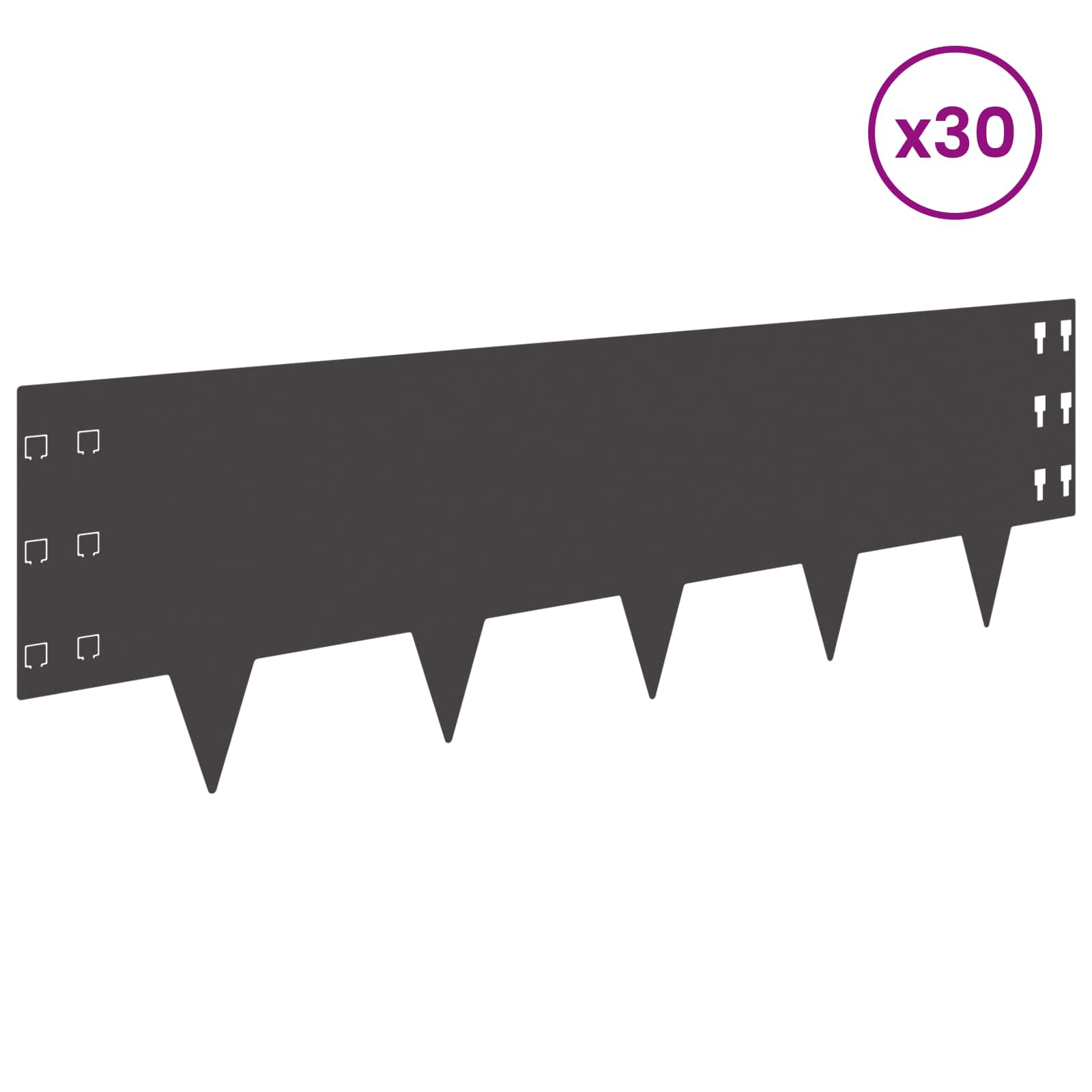 Nurmireunus 30 Pcs 100 X 30 Cm Teräs Musta