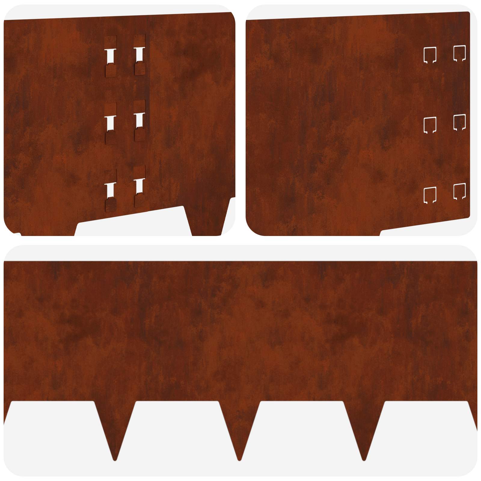 Nurmireunus 10 Pcs 100 X 30 Cm Teräs Ruosteinen