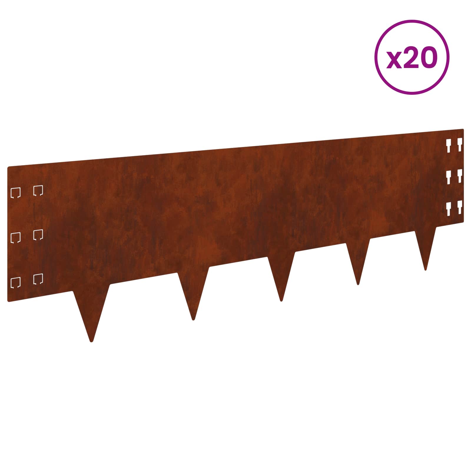 Nurmireunus 20 Pcs 100 X 30 Cm Teräs Ruosteinen