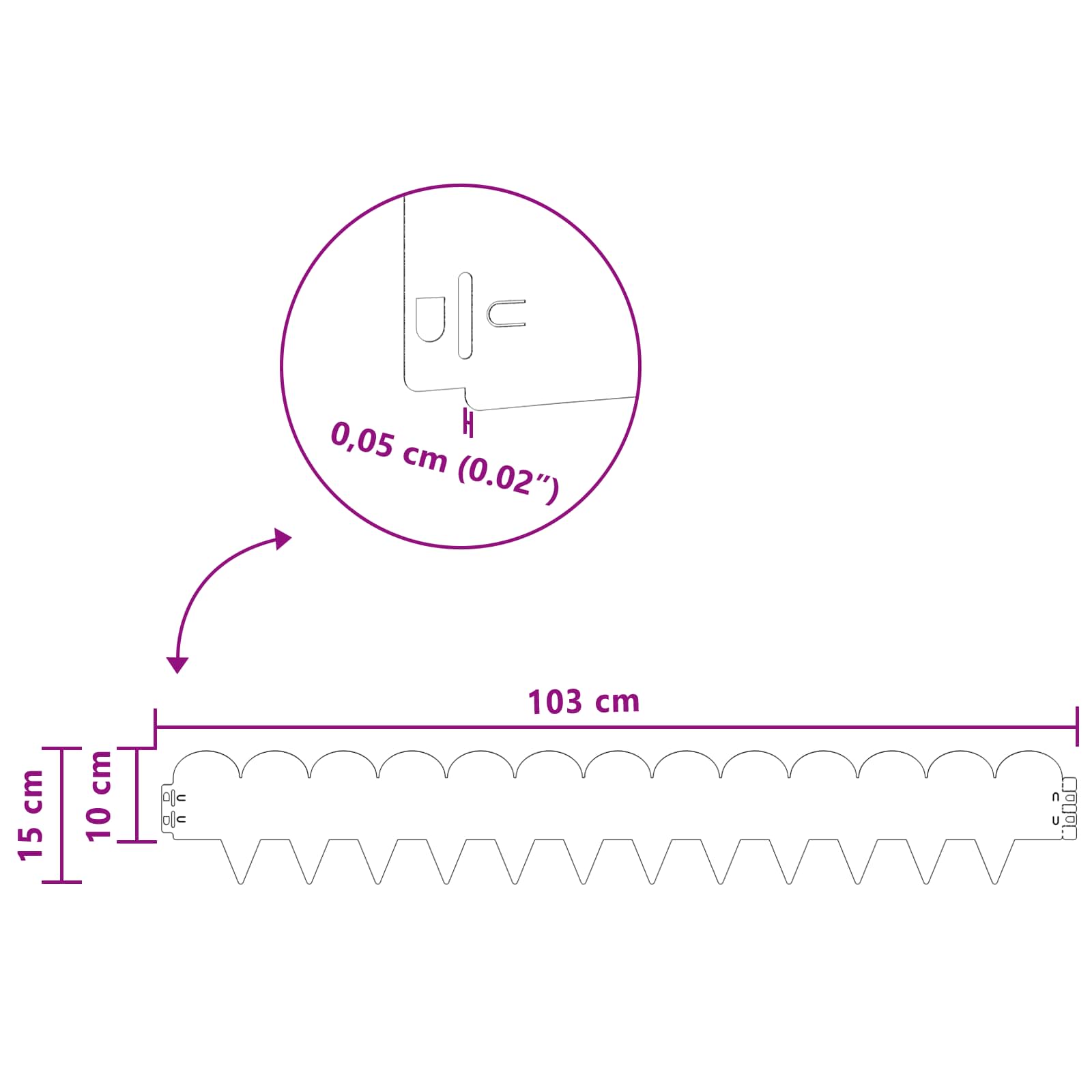 Nurmireunus 30 Pcs 103 X 15 Cm Teräs Hopea